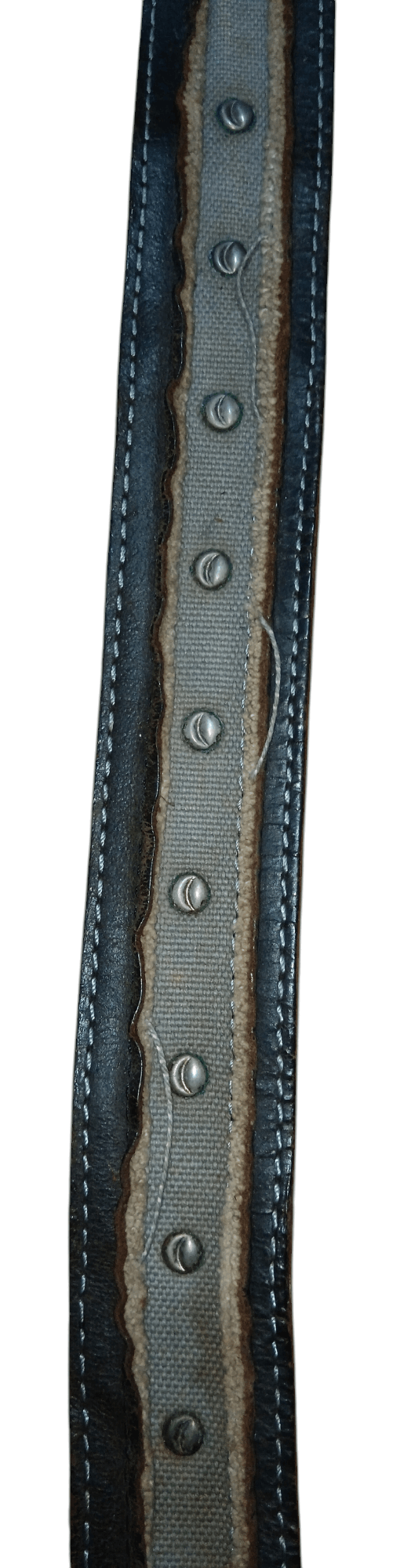 Genuine Leather CUSTOM SCREW STUDDED RIVETED CANVAS AND LEATHER BELT Size 38 - 3 Thumbnail