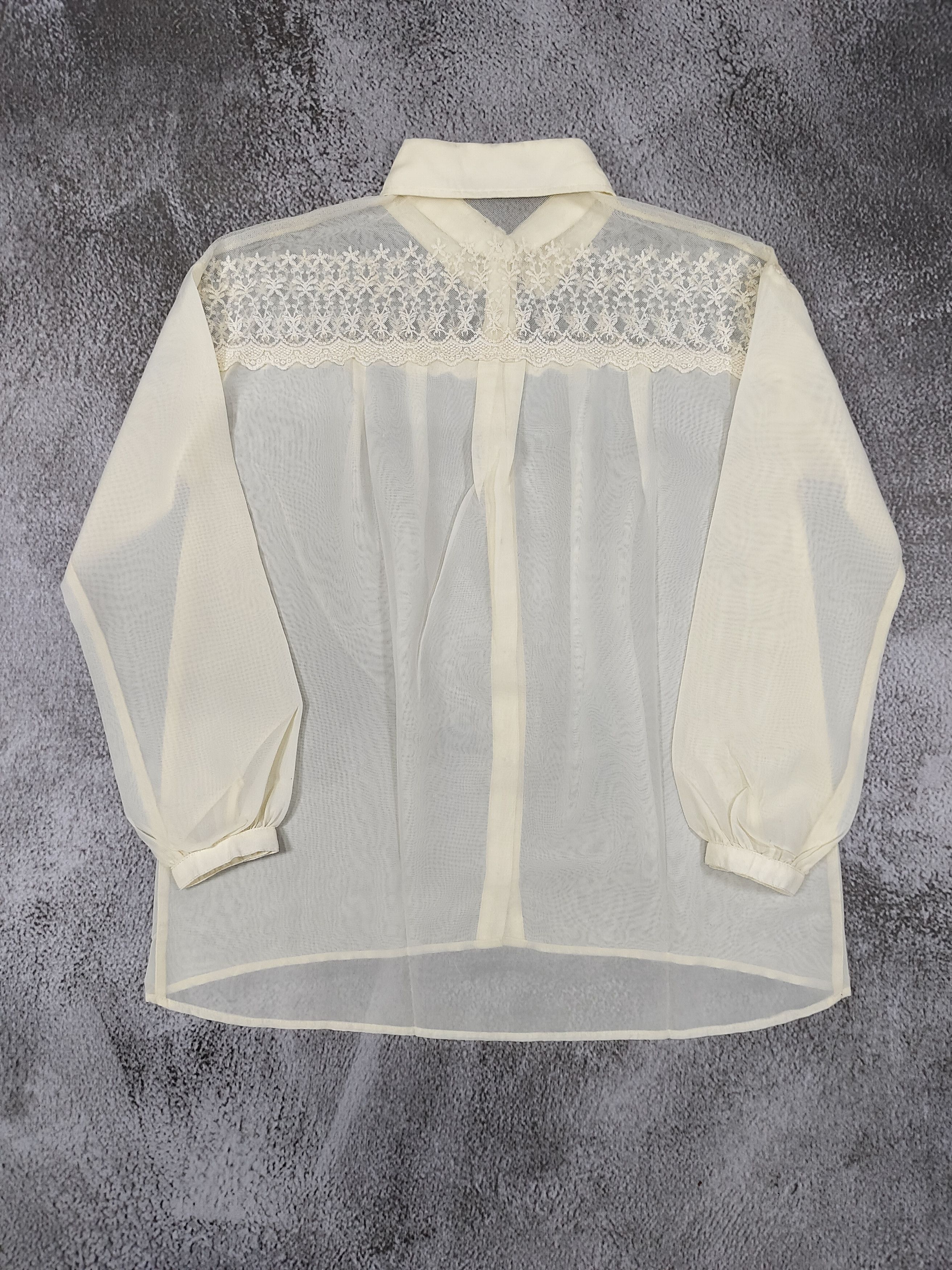 LIZ LISA 2000s Liz Lisa- Y2K Sheer Chiffon Lace Panel Floral Blouse Size M / US 6-8 / IT 42-44 - 8 Thumbnail