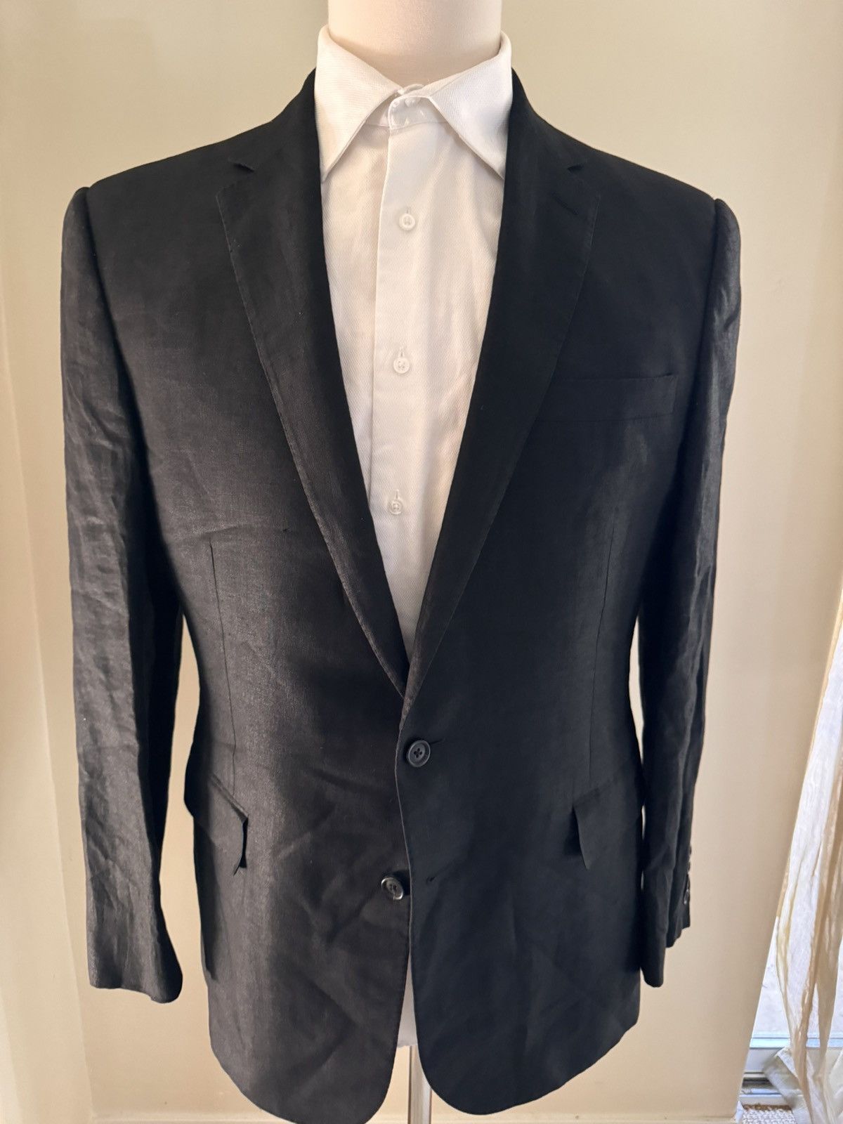 Ralph Lauren Black Label × Vintage Ralph Lauren Made in Italy Linen Black Label Jacket 44R Size 44R - 1 Thumbnail