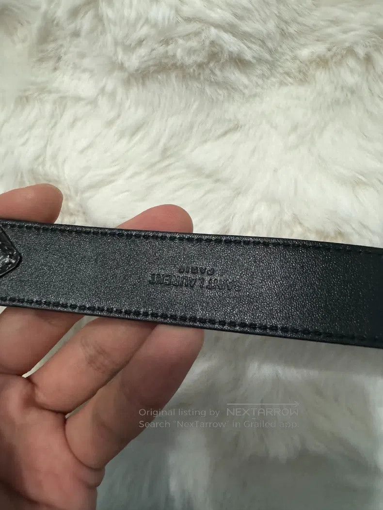 Saint Laurent Paris Saint Laurent Paris Ring buckle embossed show style belt, Size ONE SIZE - 6 Thumbnail