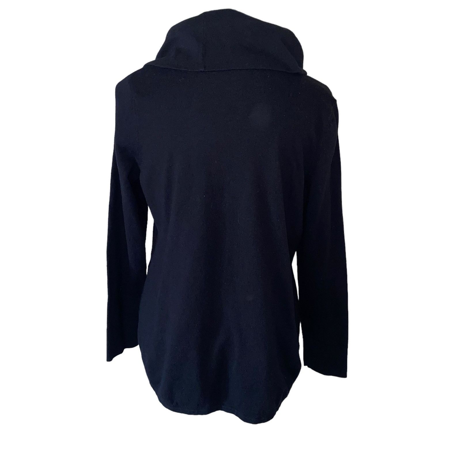 Chicos Chico’s Cam Black Cowl Neck Long Sleeve Pullover Sweater 1 Size S / US 4 / IT 40 - 4 Thumbnail