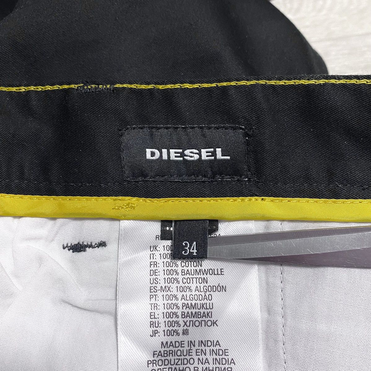 Diesel Diesel Black Cotton Chino Casual Pants Trousers Formal Size US 34 / EU 50 - 14 Thumbnail