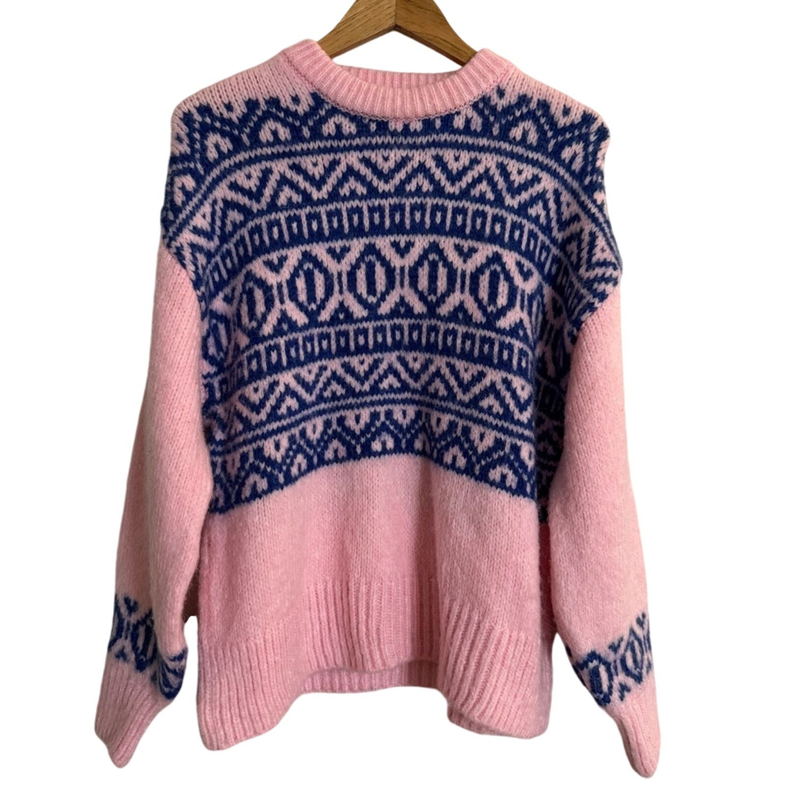 Zara oversized sweater pink sales