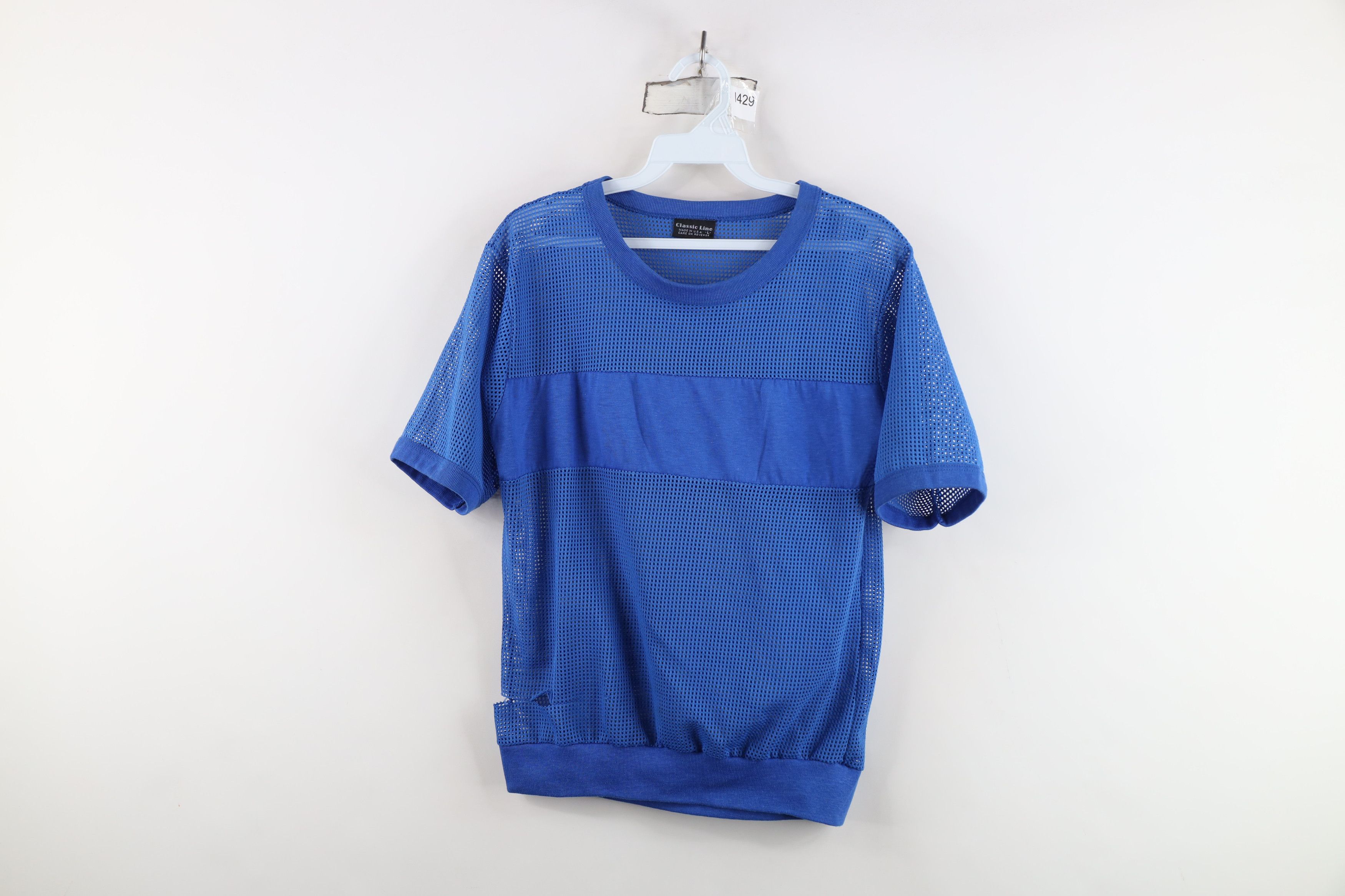 Vintage Vintage 80s 90s Streetwear Blank Mesh Ringer T-Shirt USA Size L / US 10 / IT 46 - 1 Thumbnail