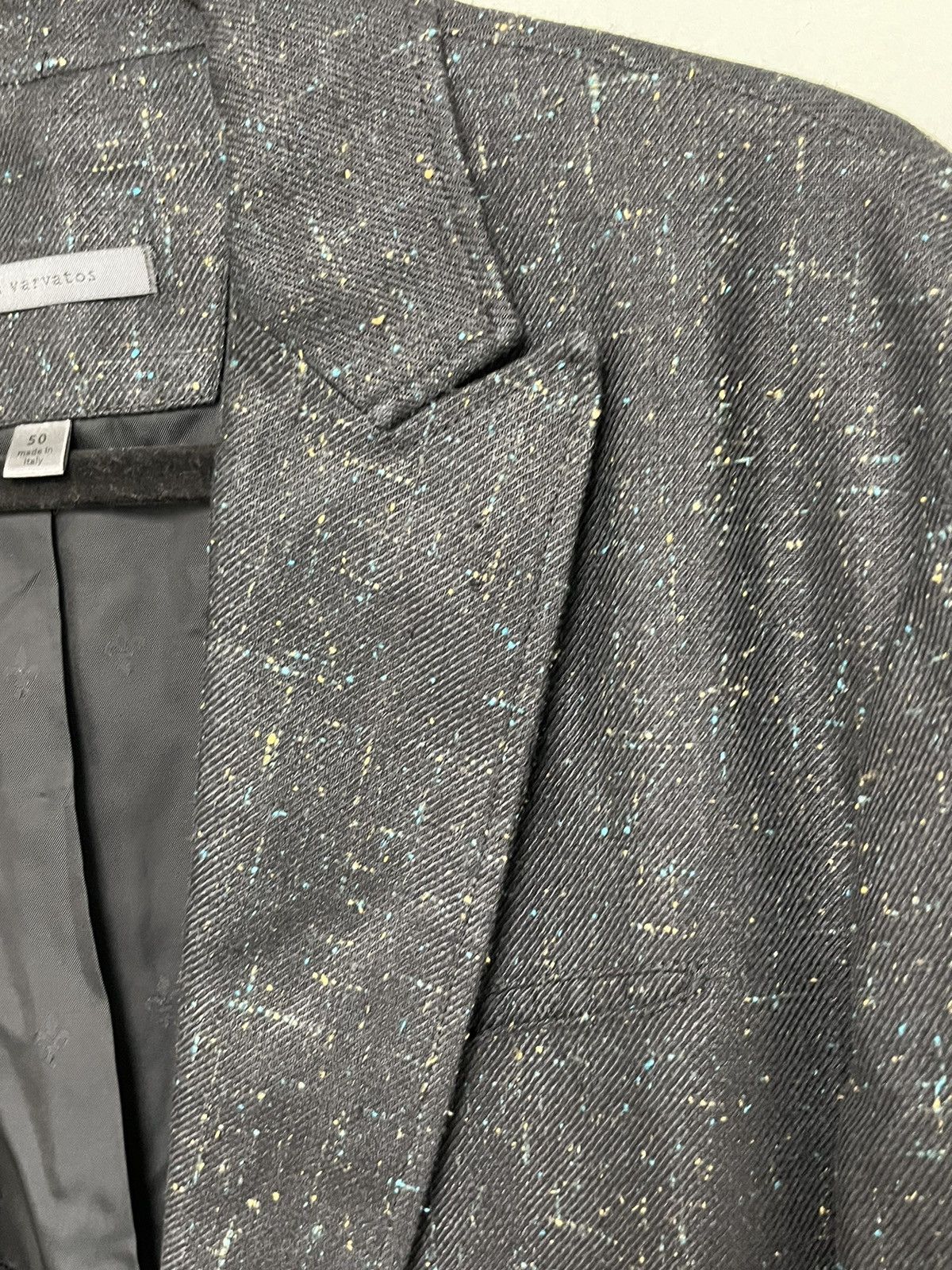 John Varvatos Black Slim-Fit Peak Lapel Two-Button Blazer. Size 50 Size US M / EU 48-50 / 2 - 11 Thumbnail