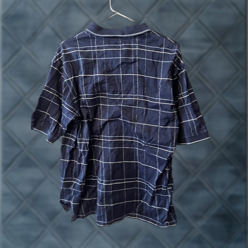 Izod IZOD GOLF POLO SHIRT Men's Size Medium Navy Blue Plaid Wash Casual Size US M / EU 48-50 / 2 - 1 Thumbnail