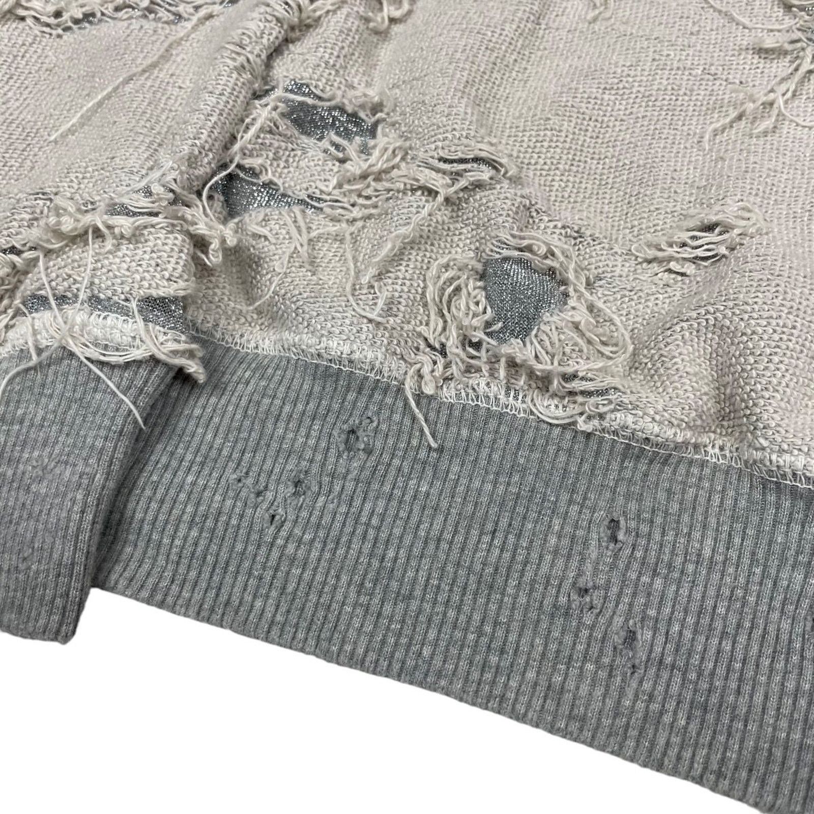 Diesel Diesel FELPA Women's Gray Crew Neck Ripped Sweatshirt Size M / US 6-8 / IT 42-44 - 4 Thumbnail