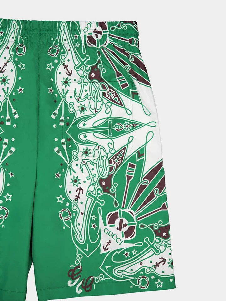Gucci o1la5ras0426 Swim Short in White/Green Size US 36 / EU 52 - 4 Thumbnail