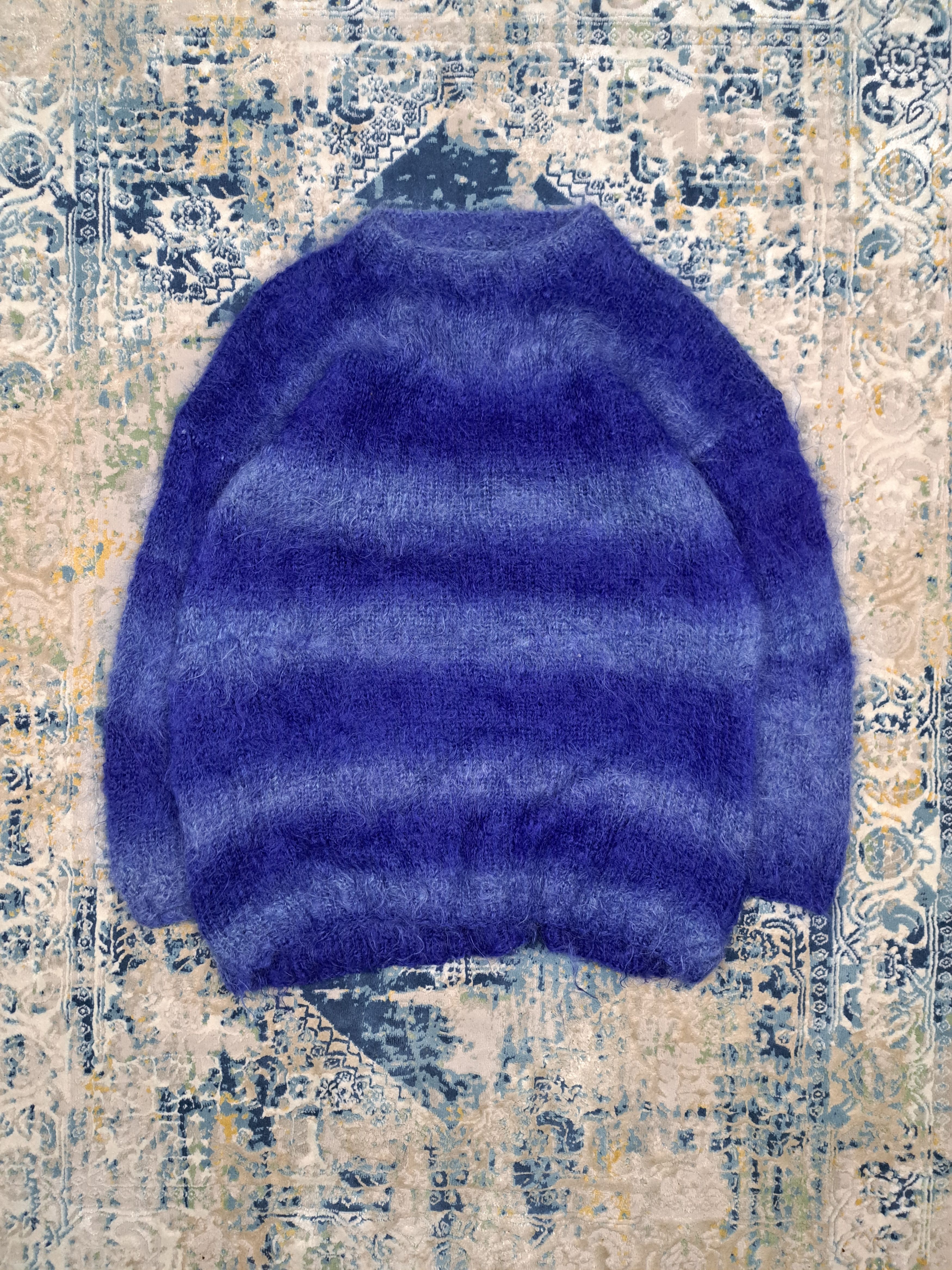 トップス 00s archive design mohair knit sweater Wool Mohair Knit Pullover (24-07566-019-BLACK-MULTI)