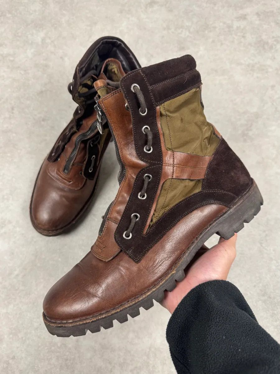 Dolce & Gabbana 2000s Dolce & Gabbana Brown Leather & Olive High Boots Size US 9 / EU 42 - 1 Thumbnail