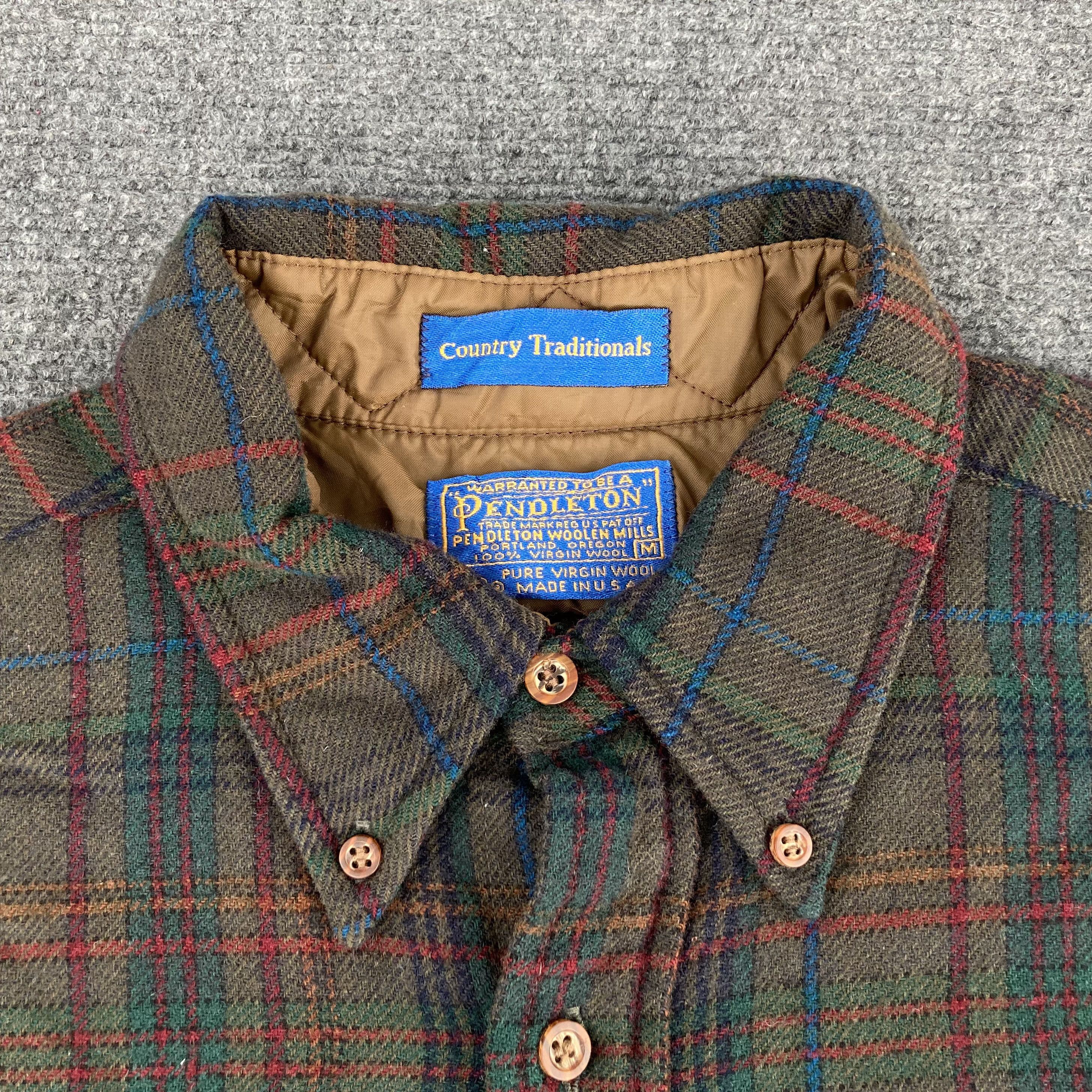 Flannel Vtg Pendleton Shadow Wool 80s Shirt Size US M / EU 48-50 / 2 - 2 Thumbnail