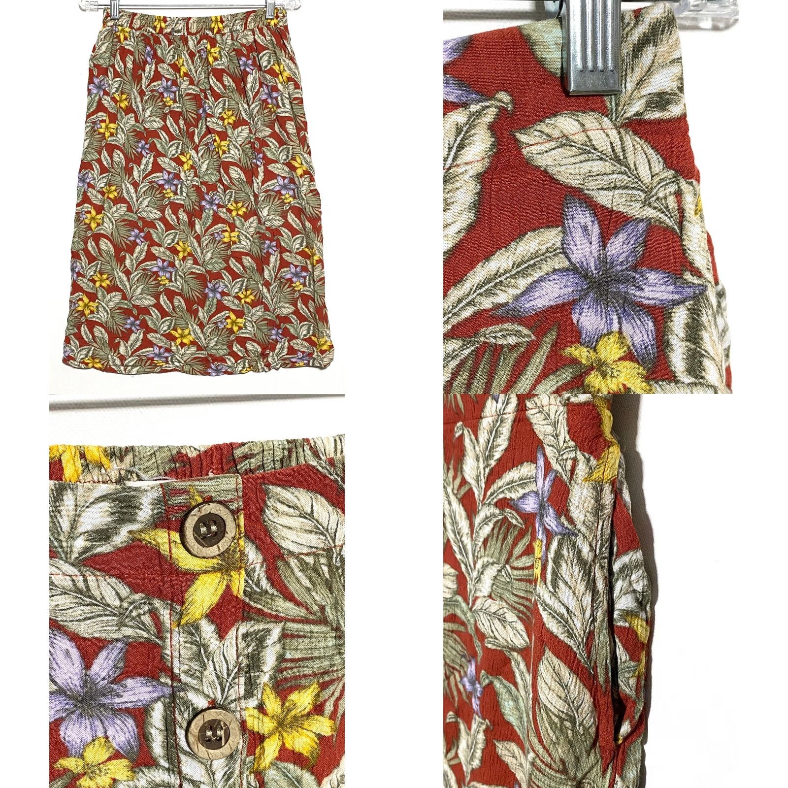 Vintage Aéropostale Tropical Button Midi Skirt Cami Crop Top Set M Boho Hawaiian Resort Skirt Tank Floral Beach Womens Set Size M / US 6-8 / IT 42-44 - 8 Thumbnail