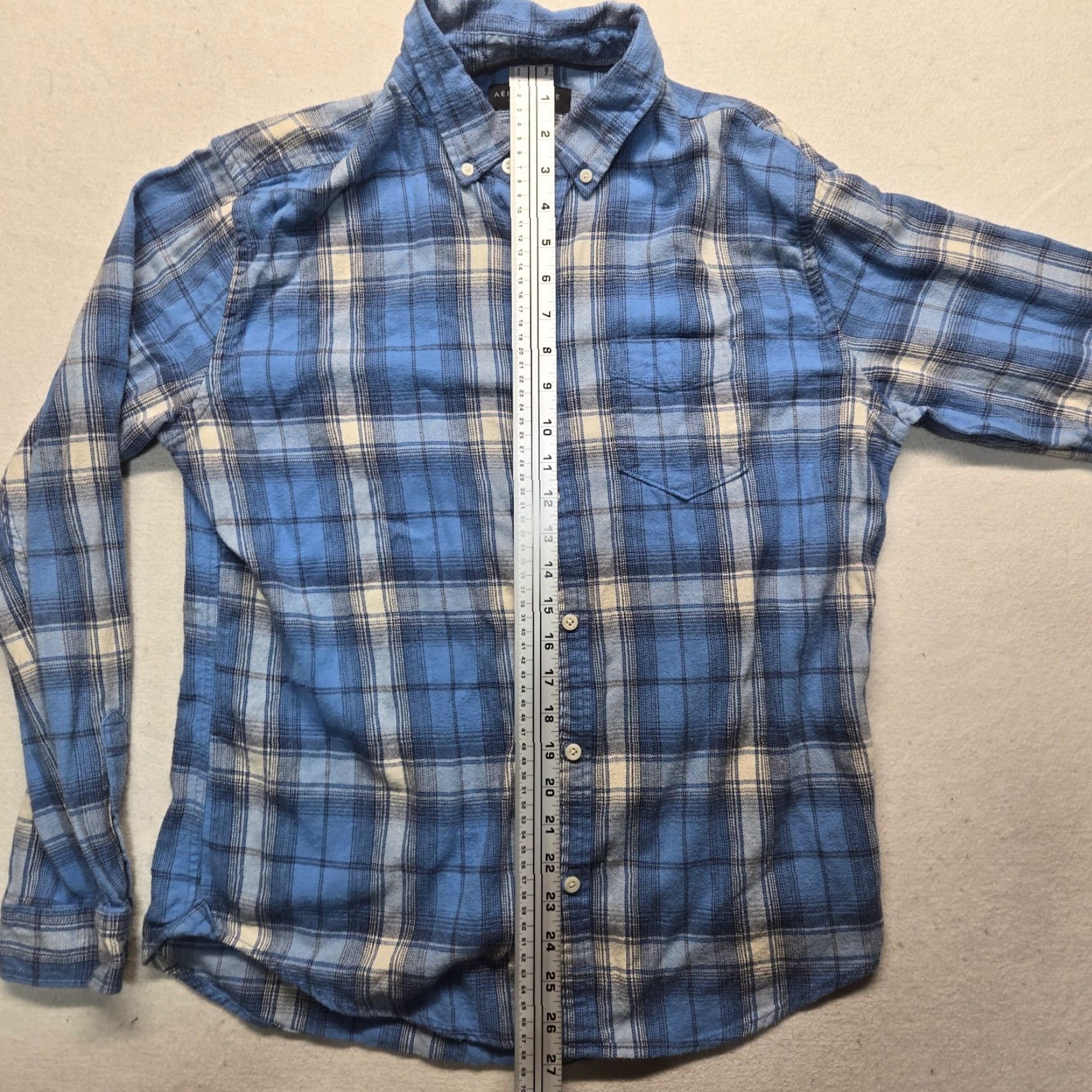 Aeropostale Aeropostale Blue Plaid Flannel Button-Up Shirt Women's Adult M Casual Long Sleeve Size M / US 6-8 / IT 42-44 - 5 Thumbnail