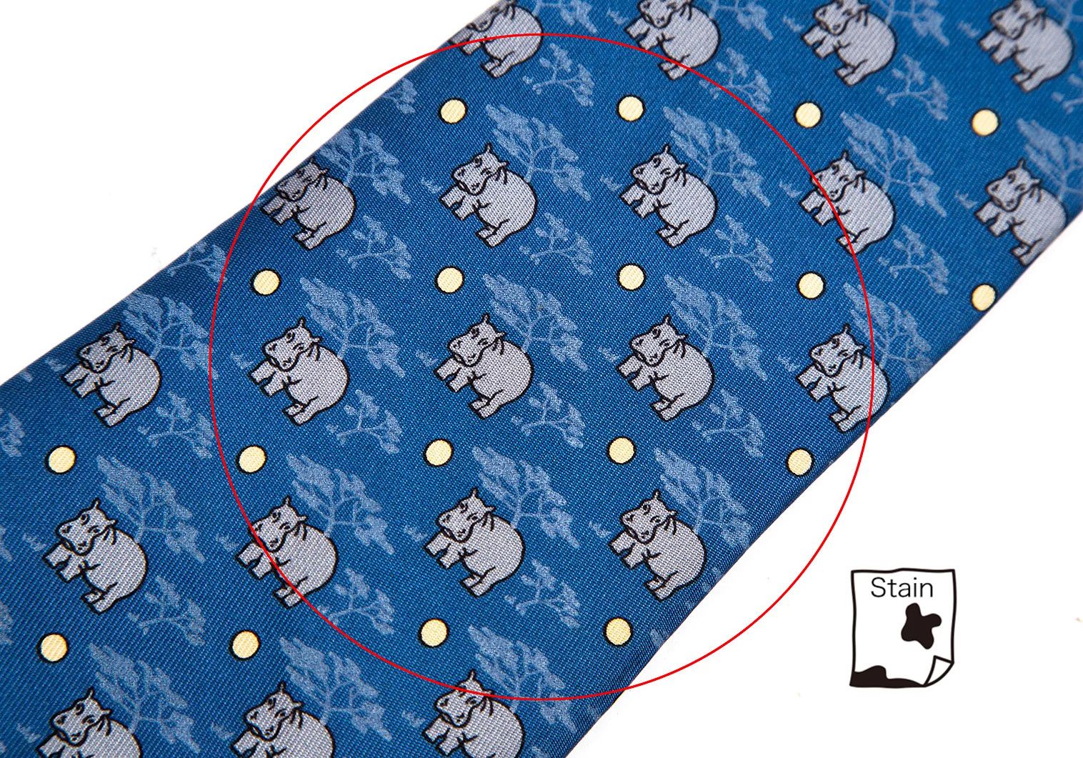 Hermes Silk Safari Print Tie in Blue Size ONE SIZE - 5 Thumbnail