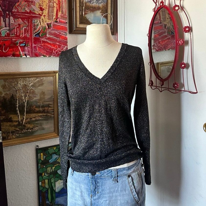 Mossimo mossimo black glitter sparkly long sleeve sweater Size M / US 6-8 / IT 42-44 - 1 Thumbnail