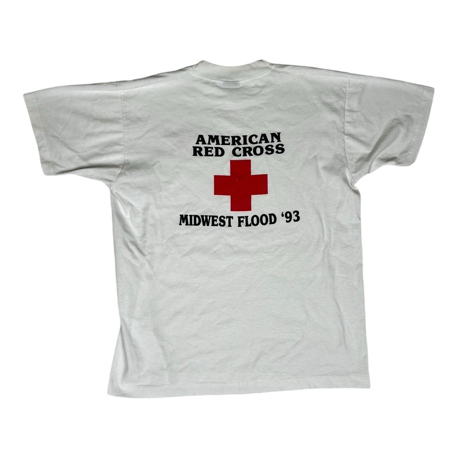 Fruit Of The Loom Vintage American Red Cross Midwest Flood 1993 T-Shirt Size L Size US L / EU 52-54 / 3 - 1 Thumbnail