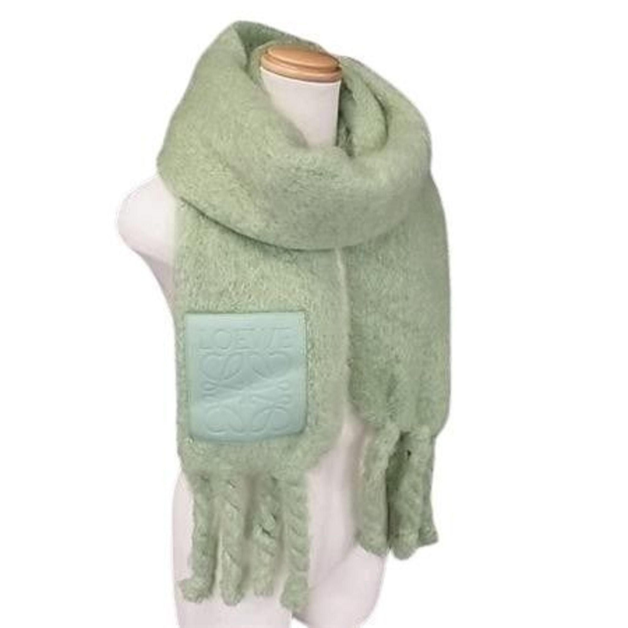 Loewe LOEWE (Loewe) Stole/Scarf, Anagram design, Green, Mohair x Wool Nylon, Women's Size ONE SIZE - 1 Thumbnail