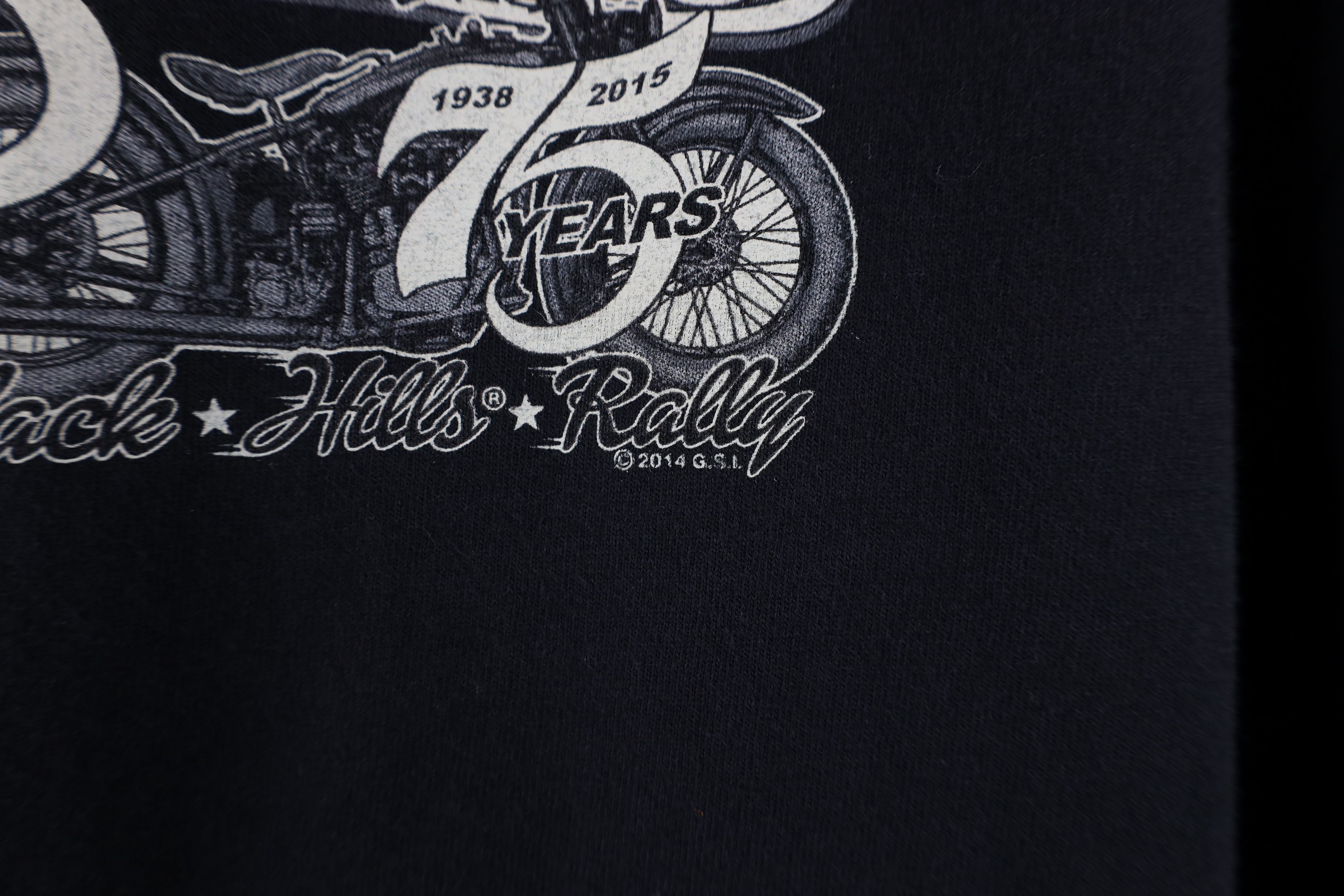 Vintage Vintage Y2K Bike Rally 75th Anniversary T-Shirt Black Size US XXL / EU 58 / 5 - 5 Thumbnail