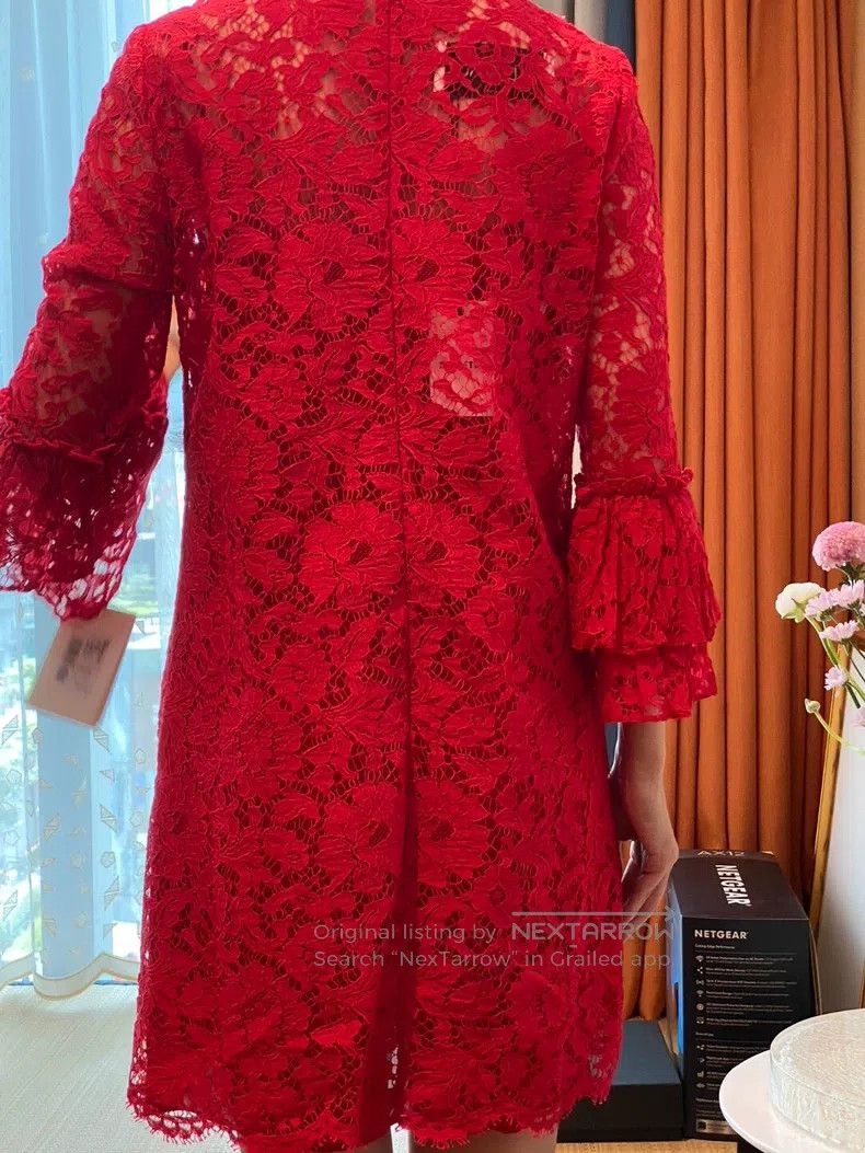 Valentino Valentino Floral lace ruffled dress Size S / US 4 / IT 40 - 3 Thumbnail