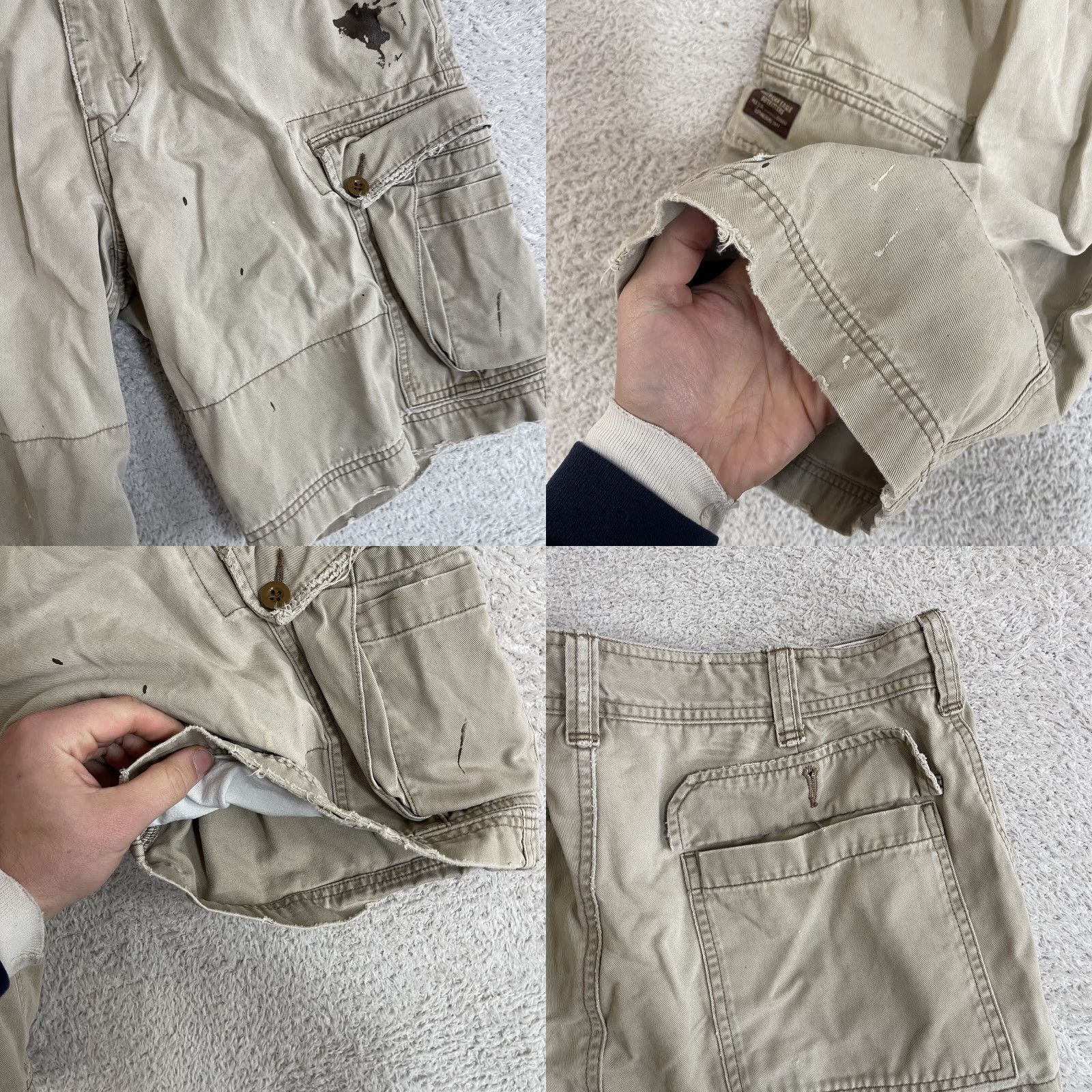American Eagle Outfitters American Eagle Shorts Mens 31 Beige Tan Cargo Utility Skate Y2K Grunge Baggy Size US 36 / EU 52 - 9 Thumbnail