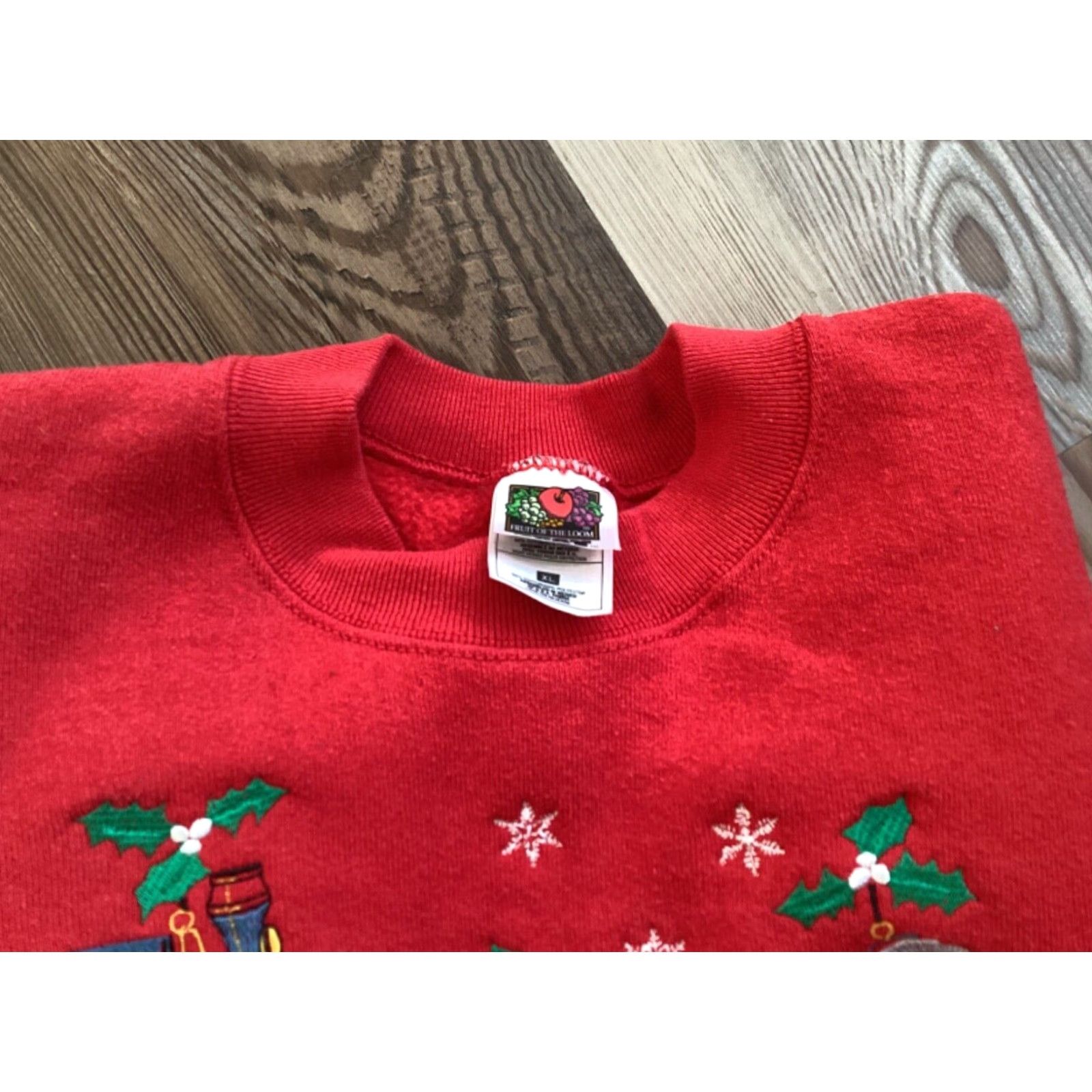 Fruit Of The Loom Vtg Hallmark Christmas Sweatshirt w/ Vtg Embroidered Keepsake Ornaments XL Size XL / US 12-14 / IT 48-50 - 4 Thumbnail