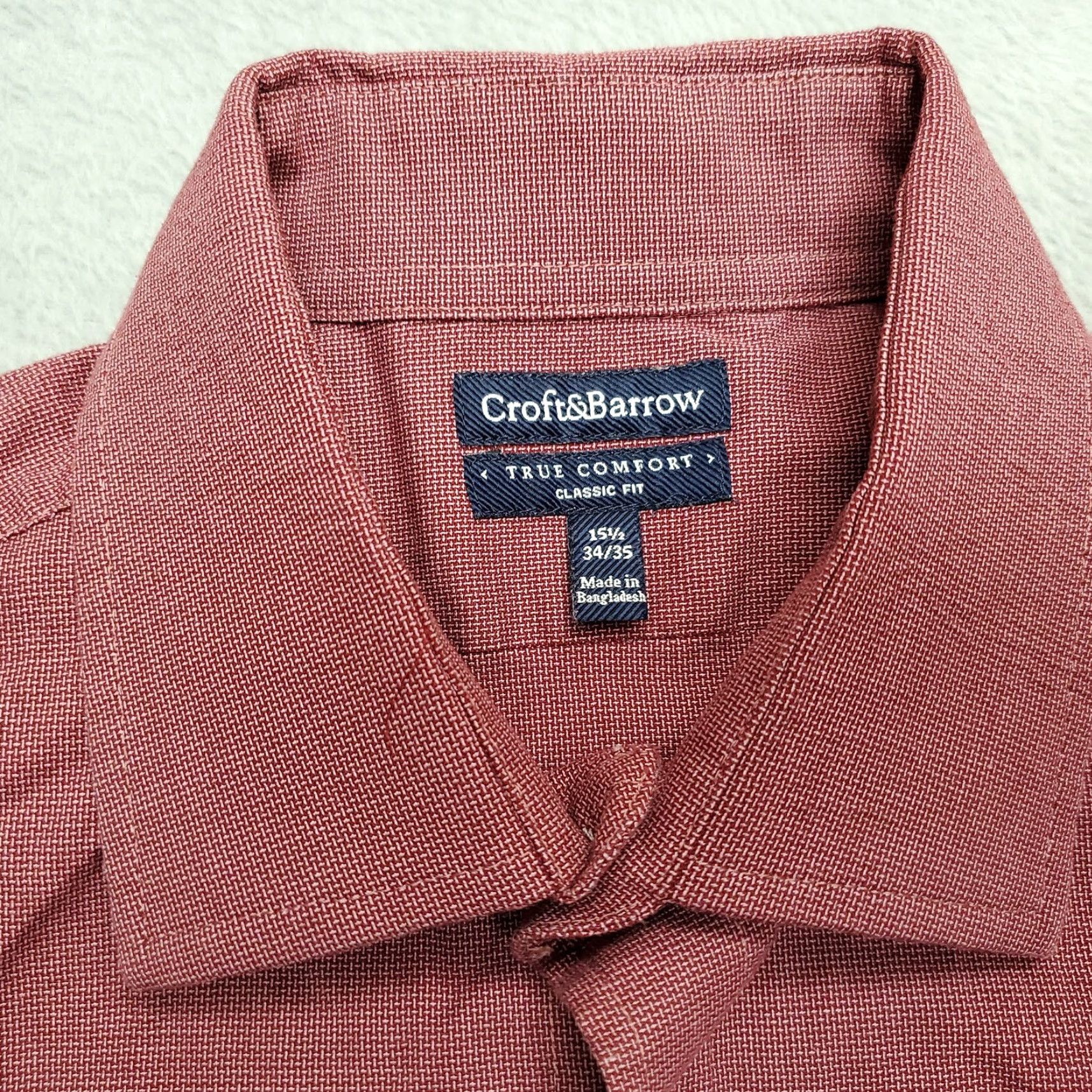Croft & Barrow VINTAGE Croft & Barrow Shirt Mens 15.5 Red True Comfort Classic Performance Long Sleeve Shirt Mens Red Cotton Polyester Spandex Casual Button-Up Size US L / EU 52-54 / 3 - 6 Thumbnail
