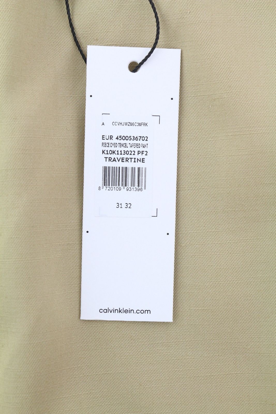Calvin Klein DYED TENCEL TAPERED W31/L32 Brown Linen Trousers 85158 Size US 31 - 8 Thumbnail