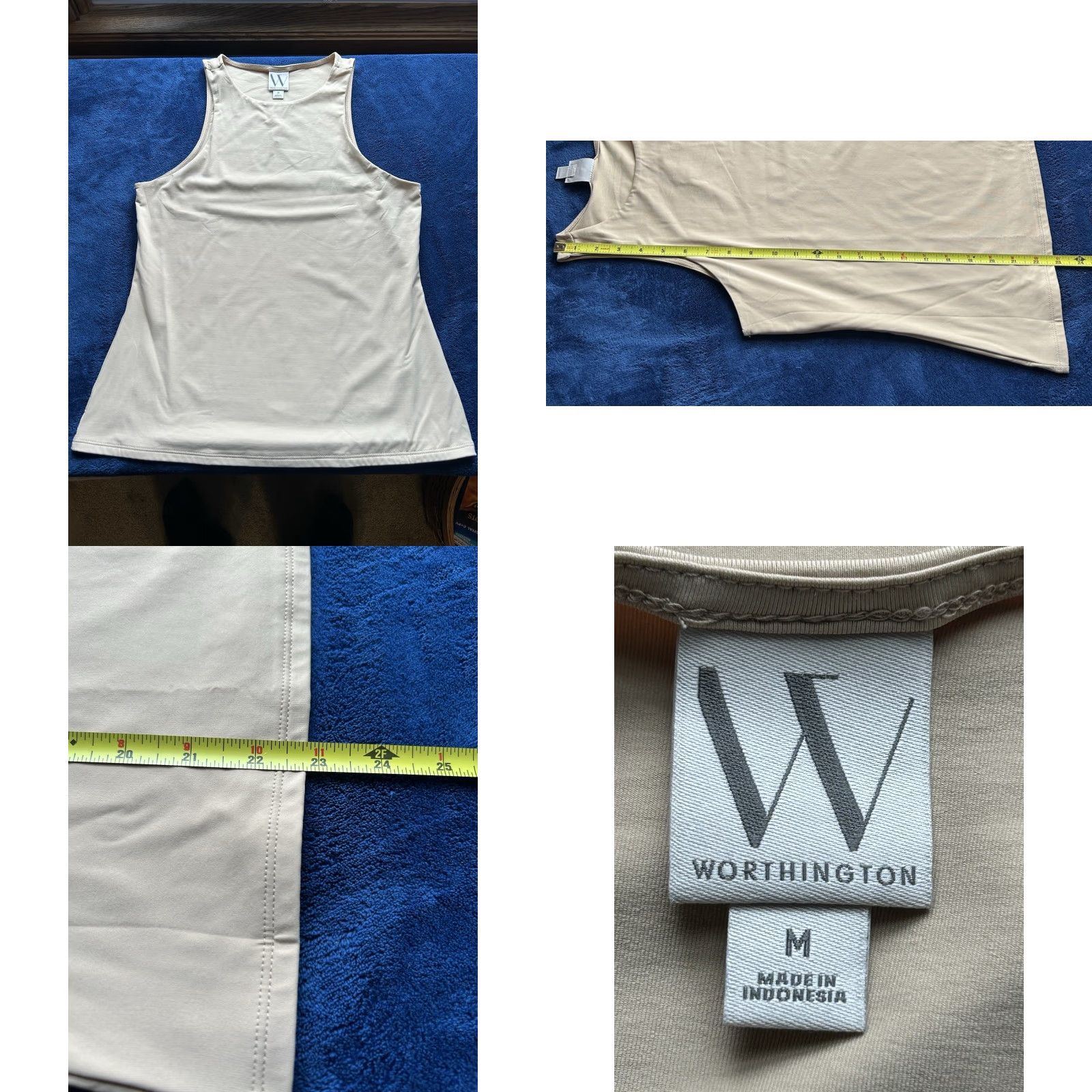 Worthington Worthington sleeveless Top Shirt Blouse Women M Tan Crew Neck Light Summer Casual Vintage: No, Sleeveless, Knit, Regular Fit Size M / US 6-8 / IT 42-44 - 11 Thumbnail
