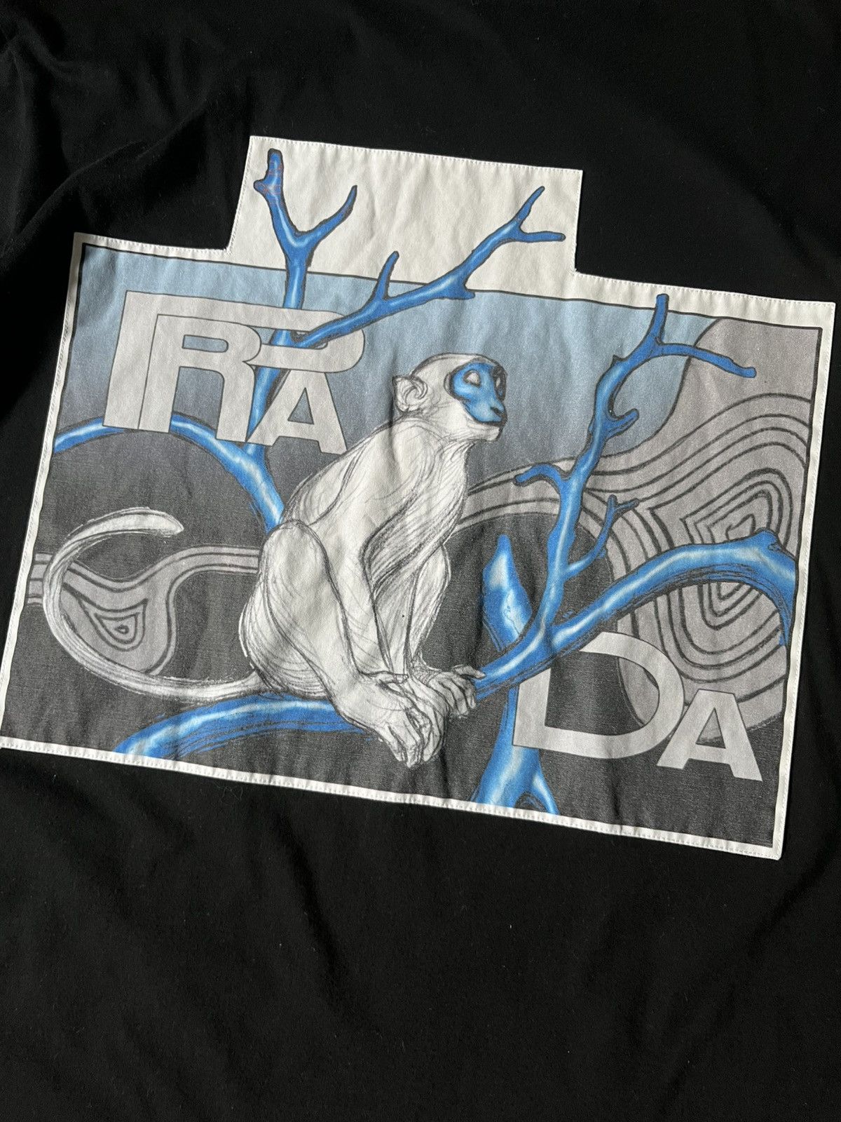 Prada black T-shirt monkey print rare 2017
