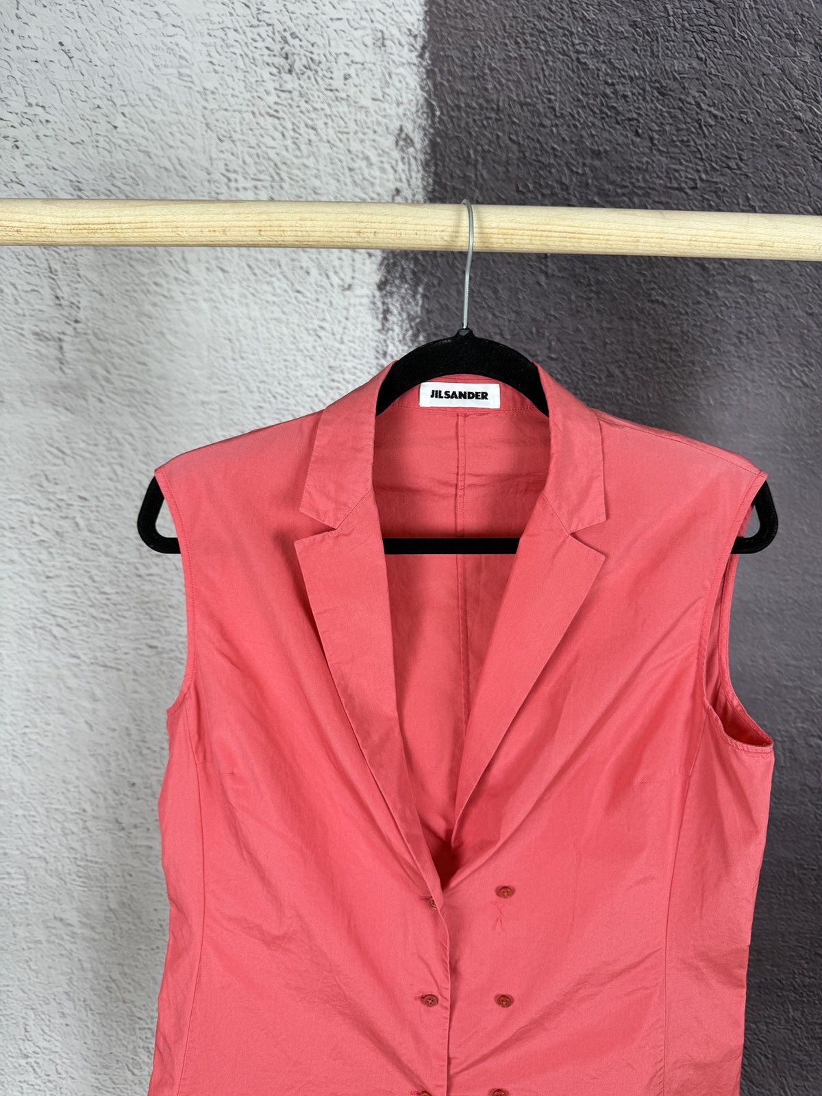 Jil Sander Jil Sander Double-Breasted Coral Sleeveless Blazer Vest Size L / US 10 / IT 46 - 3 Thumbnail