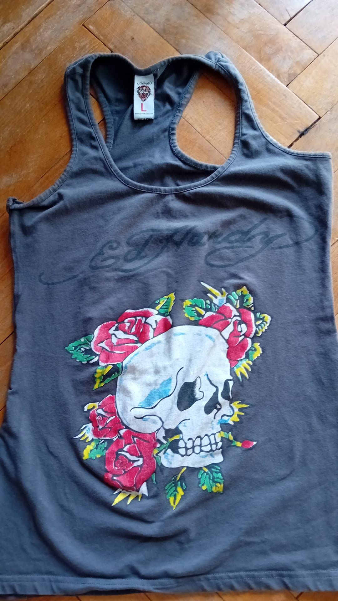 Ed Hardy Ed Hardy Woman's Tank Top Skull Roses Double Sided sz L Size L / US 10 / IT 46 - 5 Thumbnail