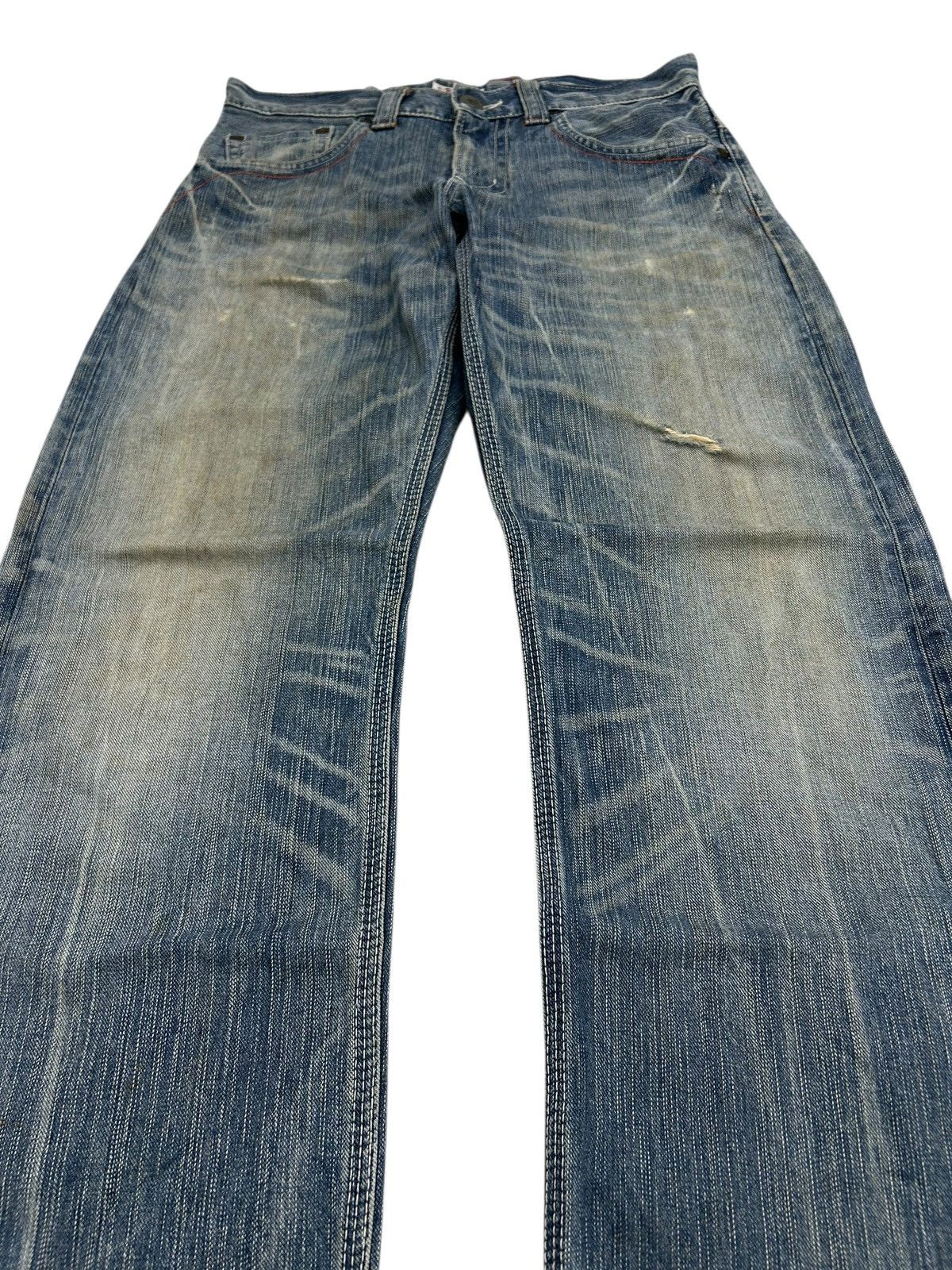 Vintage Edwin XV Mud Washed Patina Clawn Mark Whiskering
