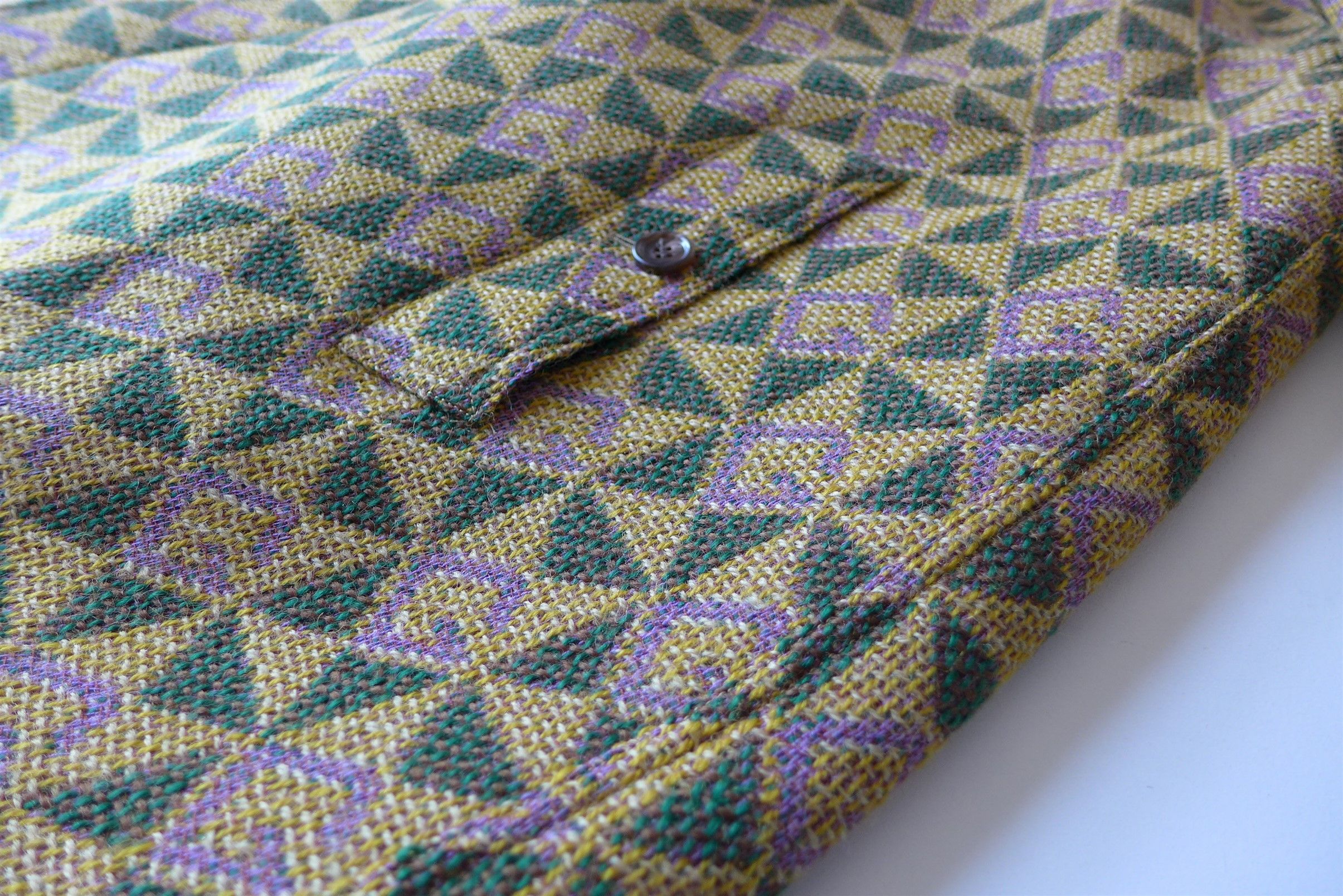 Gucci Gucci G Rhombi Wool Coat - Tan & Green Wool - Size 50 Size US M / EU 48-50 / 2 - 12 Thumbnail