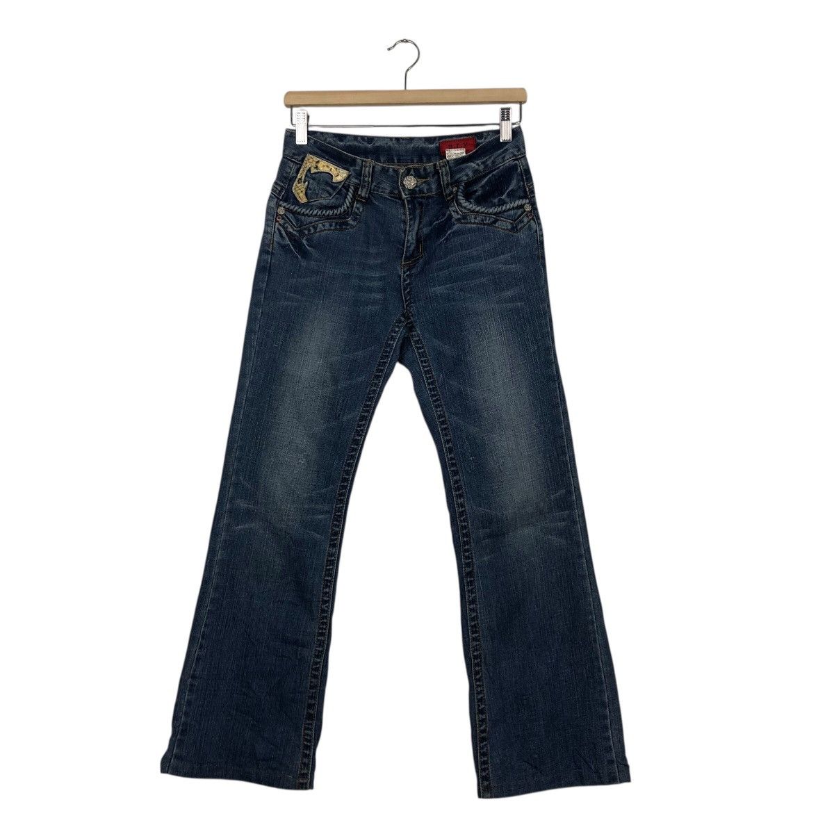 Japanese Brand ARY Denim “Angel Wing” Embroidered Back Graphic Jeans Size 28" / US 6 / IT 42 - 2 Thumbnail