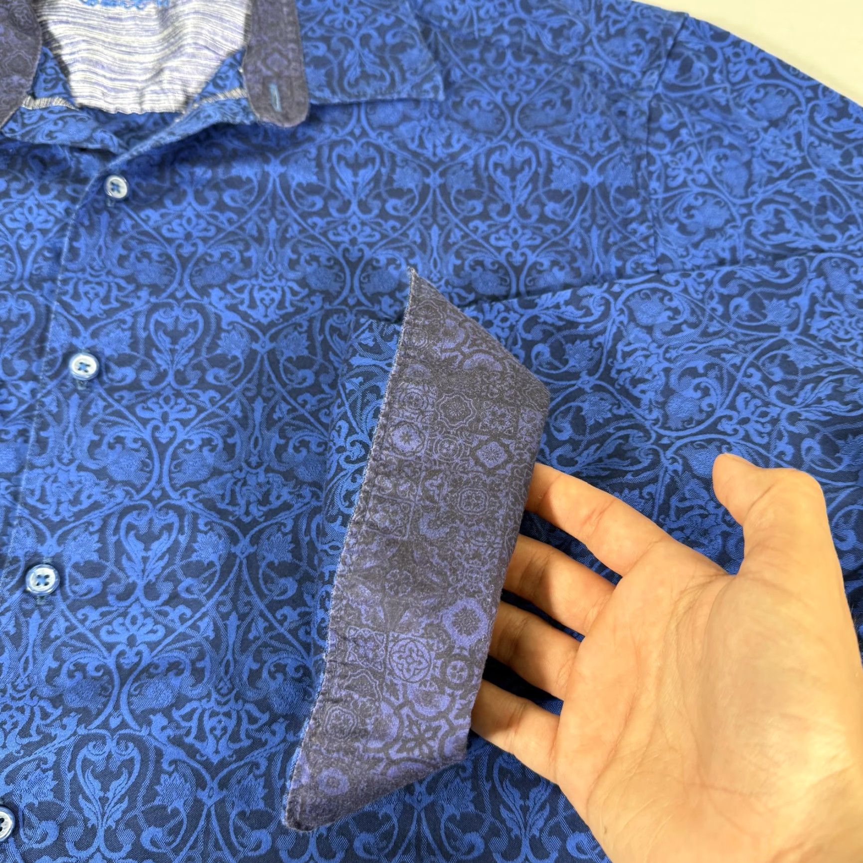 Robert Graham VINTAGE Robert Graham Shirt Mens XL Long Sleeve Button Up Blue Paisley Floral Designer 90s Size US XL / EU 56 / 4 - 7 Thumbnail