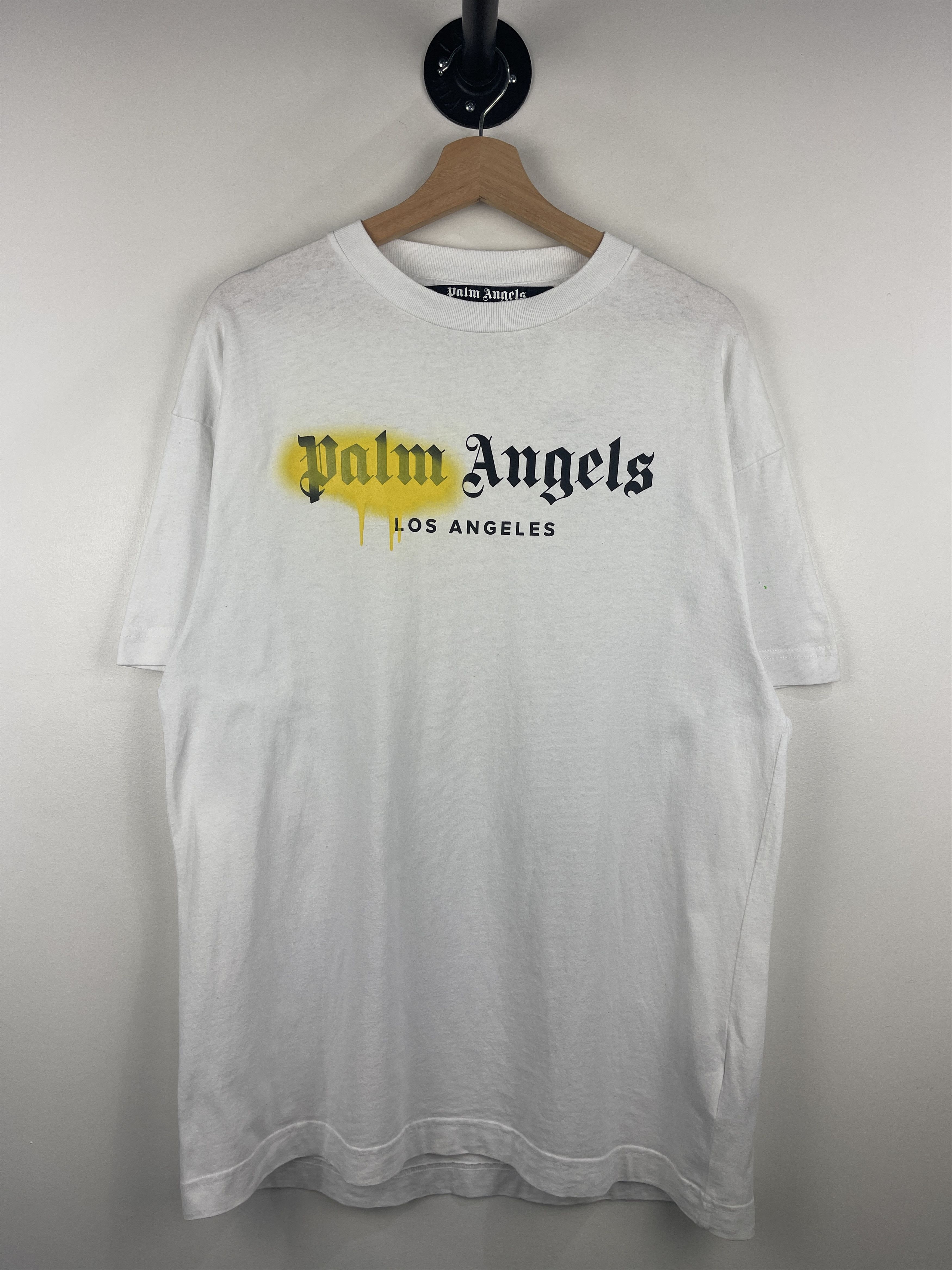 Palm Angels Palm Angels Los Angeles Spray Logo White Tee Size US L / EU 52-54 / 3 - 1 Thumbnail