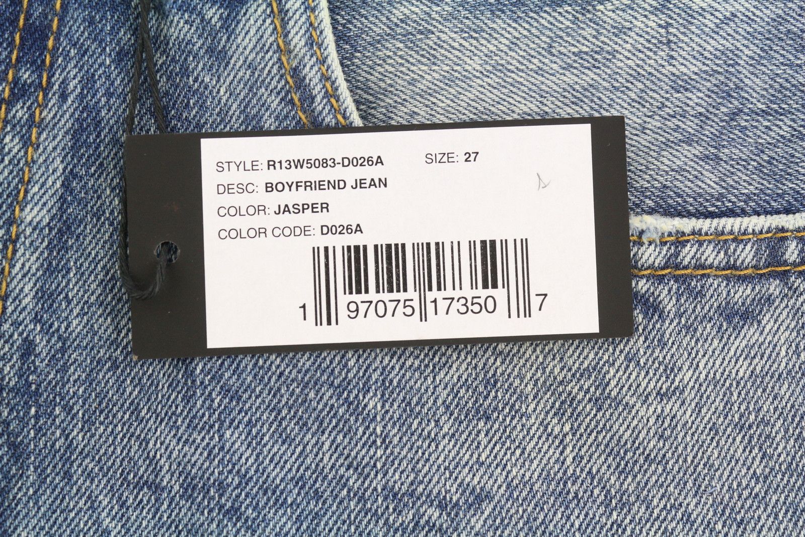 R13 BOYFRIEND 27 Jasper Cropped Blue PF25 Jeans 87192 Size 27" / US 4 / IT 40 - 7 Thumbnail