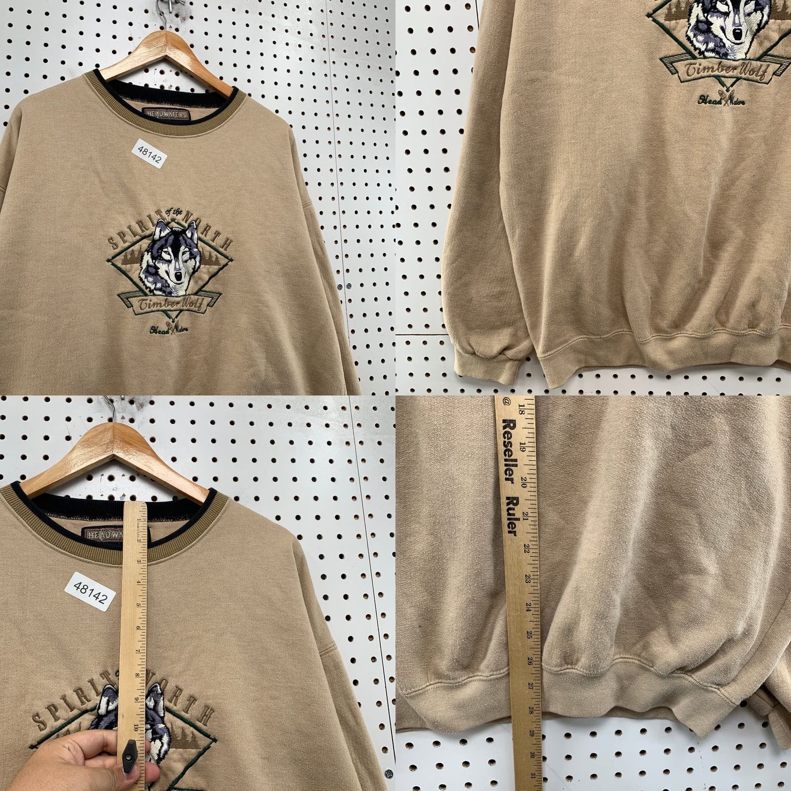 Vintage VINTAGE Headwaters Sweatshirt Mens XL Brown Wolf Nature Timberwolf Fleece Size US XL / EU 56 / 4 - 8 Thumbnail