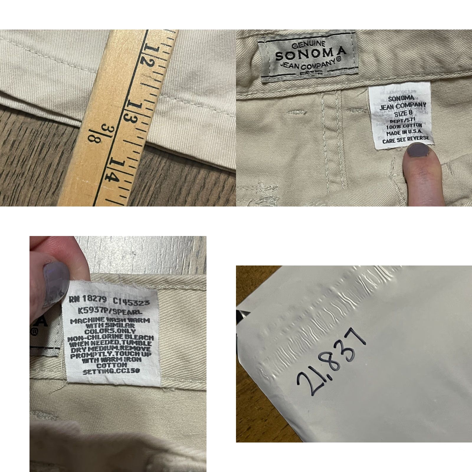 Vintage Sonoma Shorts Women’s Size 8 Beige Flat Front Pockets Chino Casual Modern Size US 8 / IT 38 - 8 Thumbnail