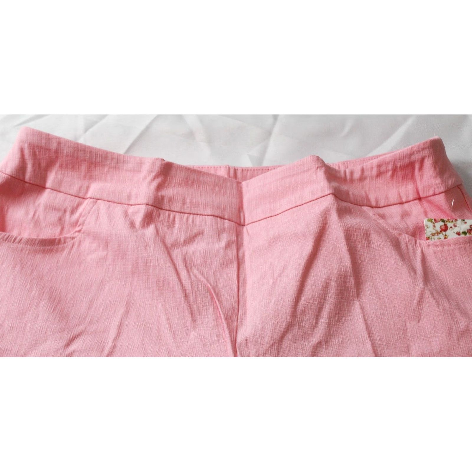 Vintage Jenna Rose Women's Plus Stretch Tulip-Hem Pull-On Shorts CN6 Prism Pink Size 1X Size 40" / US 18 - 2 Thumbnail