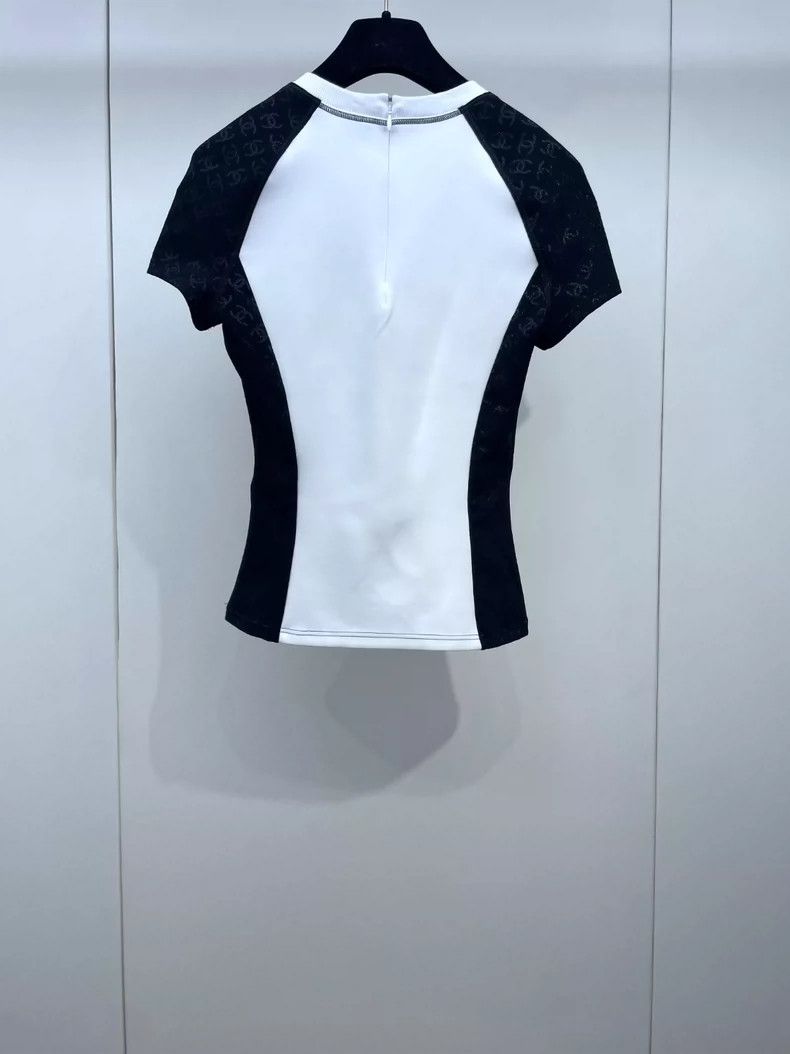 Chanel Chanel 24C black and white color matching logo elastic slim Size XS / US 0-2 / IT 36-38 - 2 Thumbnail