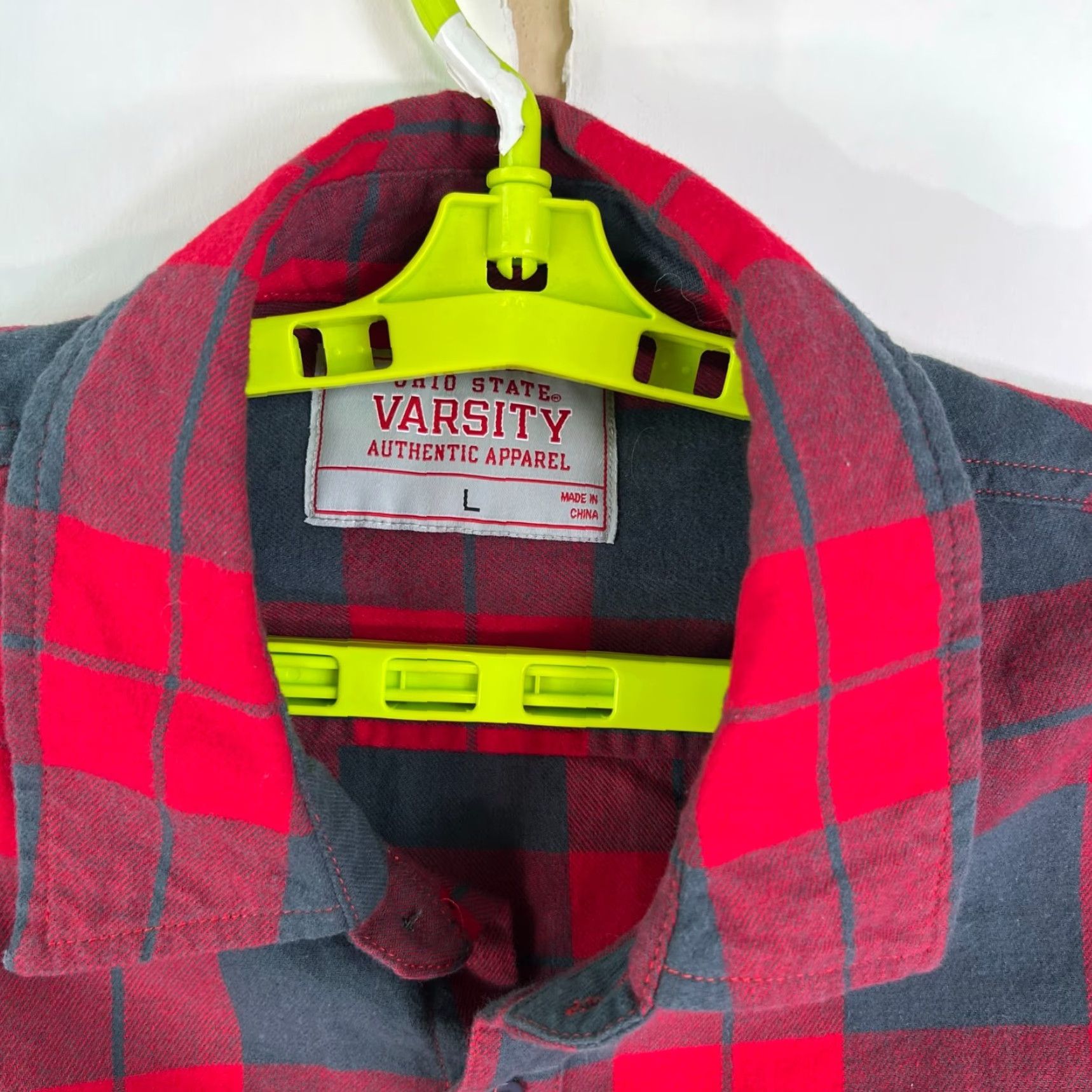 Vintage Ohio State Varsity Shirt Mens Size L Red Gray Embroidered Buffalo Plaid Size US L / EU 52-54 / 3 - 4 Thumbnail