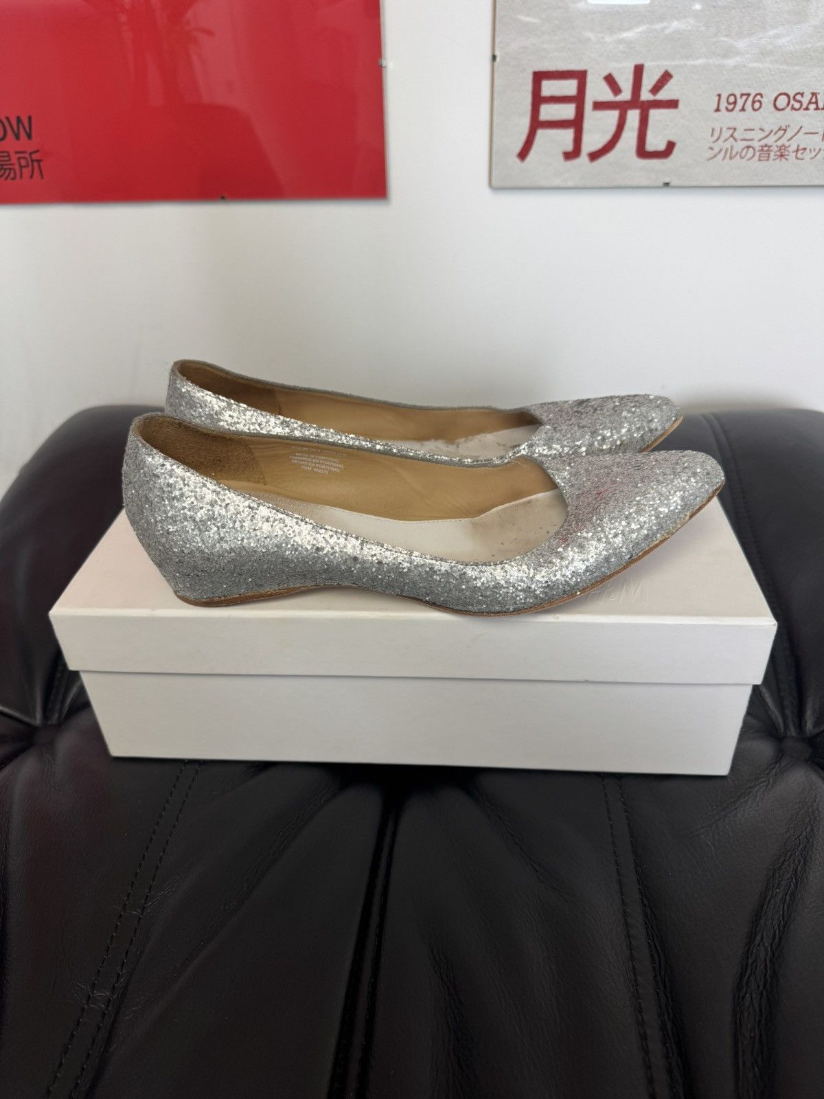 Maison Margiela Maison Martin Margiela X H&M Silver Sparkly Ballet Pumps Size US 9 / IT 39 - 4 Thumbnail