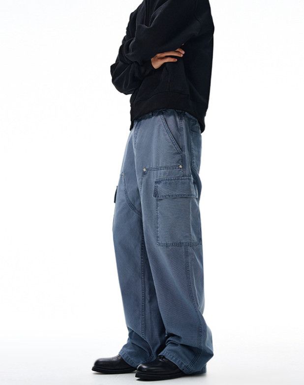Japanese Brand American street patchwork multi-pocket work jeans Size US 32 / EU 48 - 2 Thumbnail