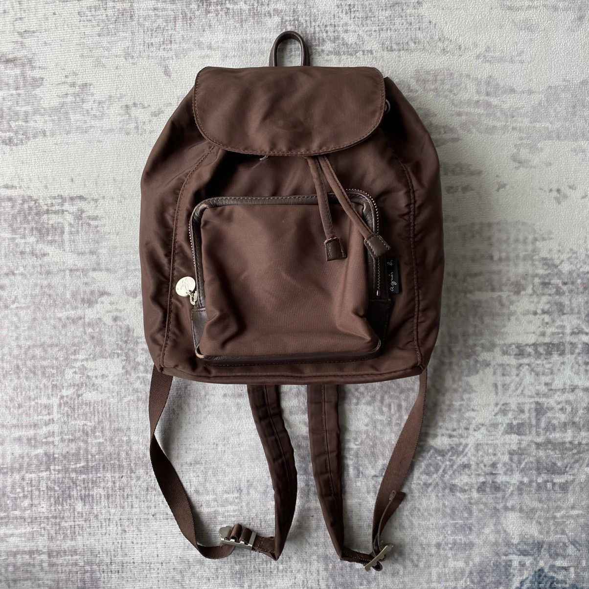Designer × Japanese Brand × agnes b. Agnes B Brown Mini Backpack Prada Style Size ONE SIZE - 1 Thumbnail