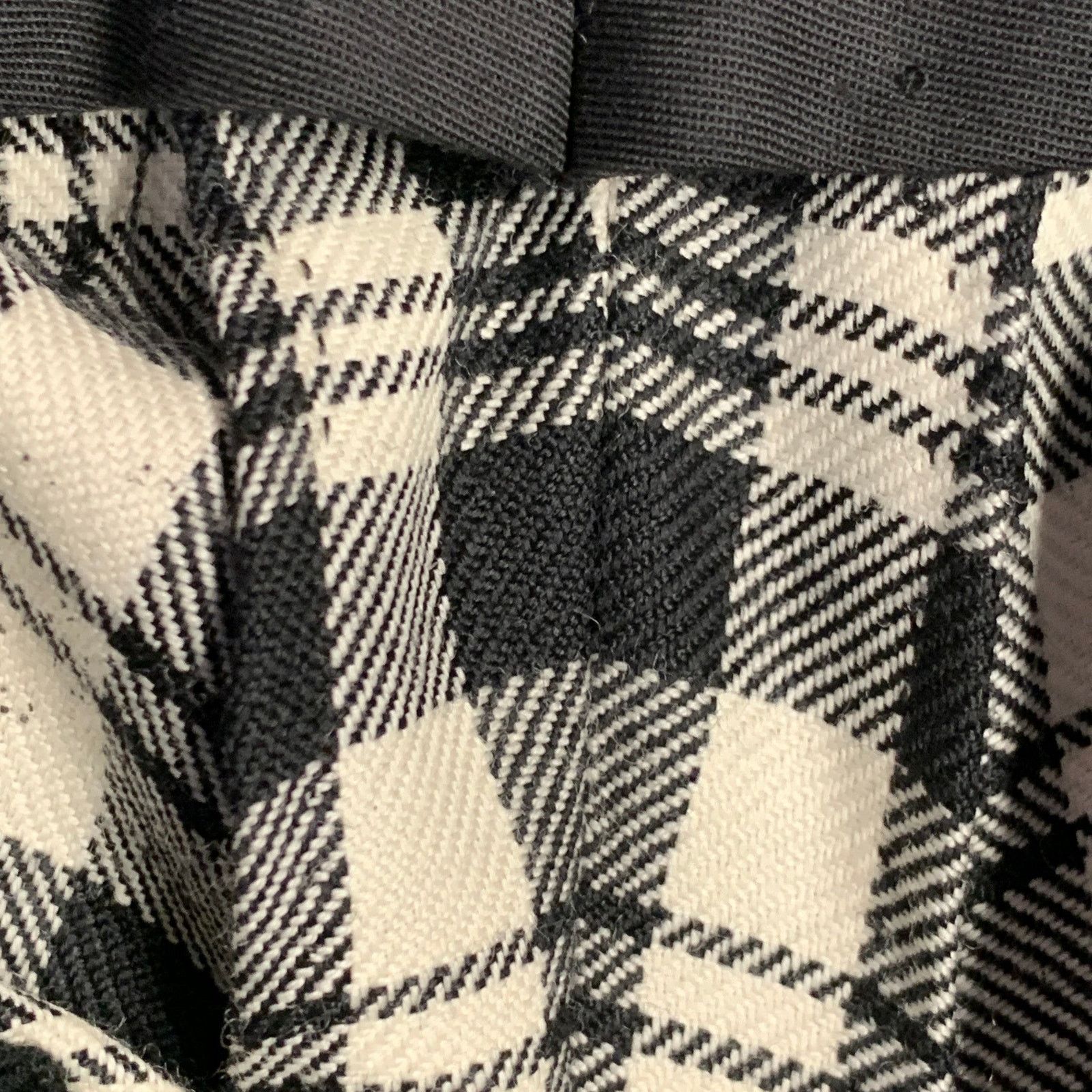 Burberry Black White Plaid Wool Mohair Side Tabs Tapered Dress Pants Size US 36 / EU 52 - 9 Thumbnail