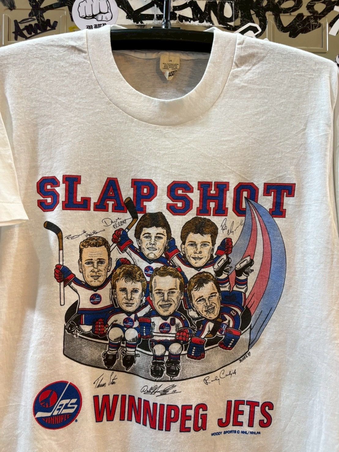 Vintage Slap Shot Winnipeg Jets 1989’s NHL Size US L / EU 52-54 / 3 - 4 Thumbnail