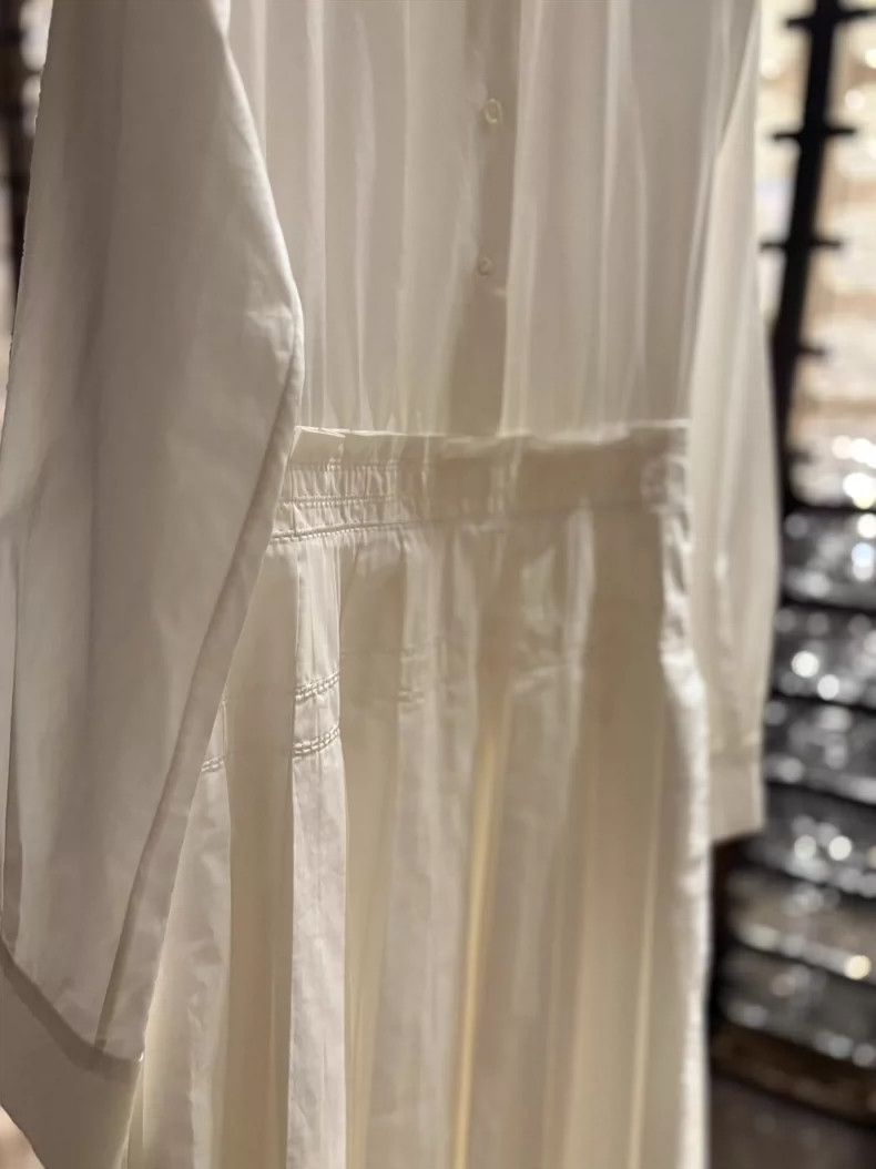 Loro Piana LORO PIANA Full cotton pleated corset dress Size XS / US 0-2 / IT 36-38 - 3 Thumbnail