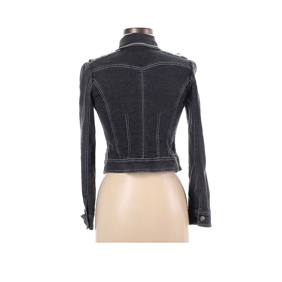 Other Size M Women's Black boho Denim fitted Jacket 4 pockets bead Size M / US 6-8 / IT 42-44 - 4 Thumbnail