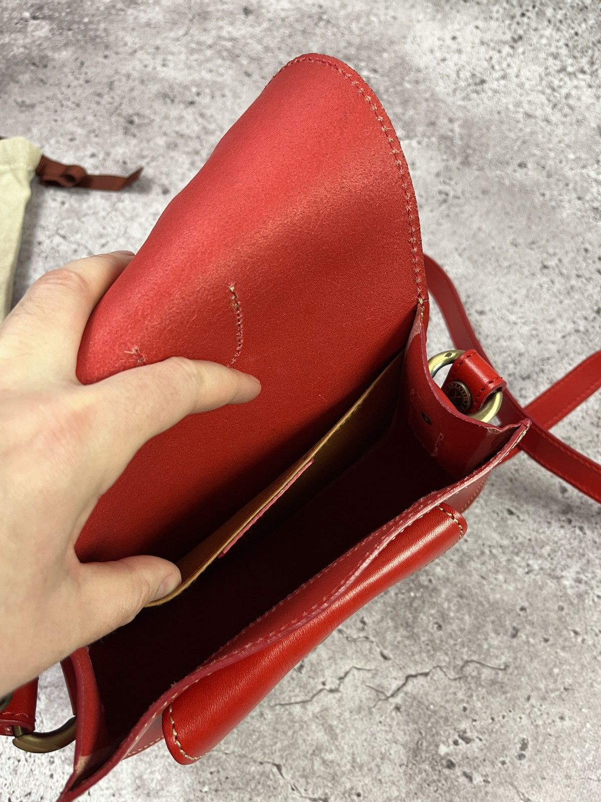 Other Penelope Chilvers Red Leather Mini Saddle Crossbody Bag Size ONE SIZE - 11 Thumbnail